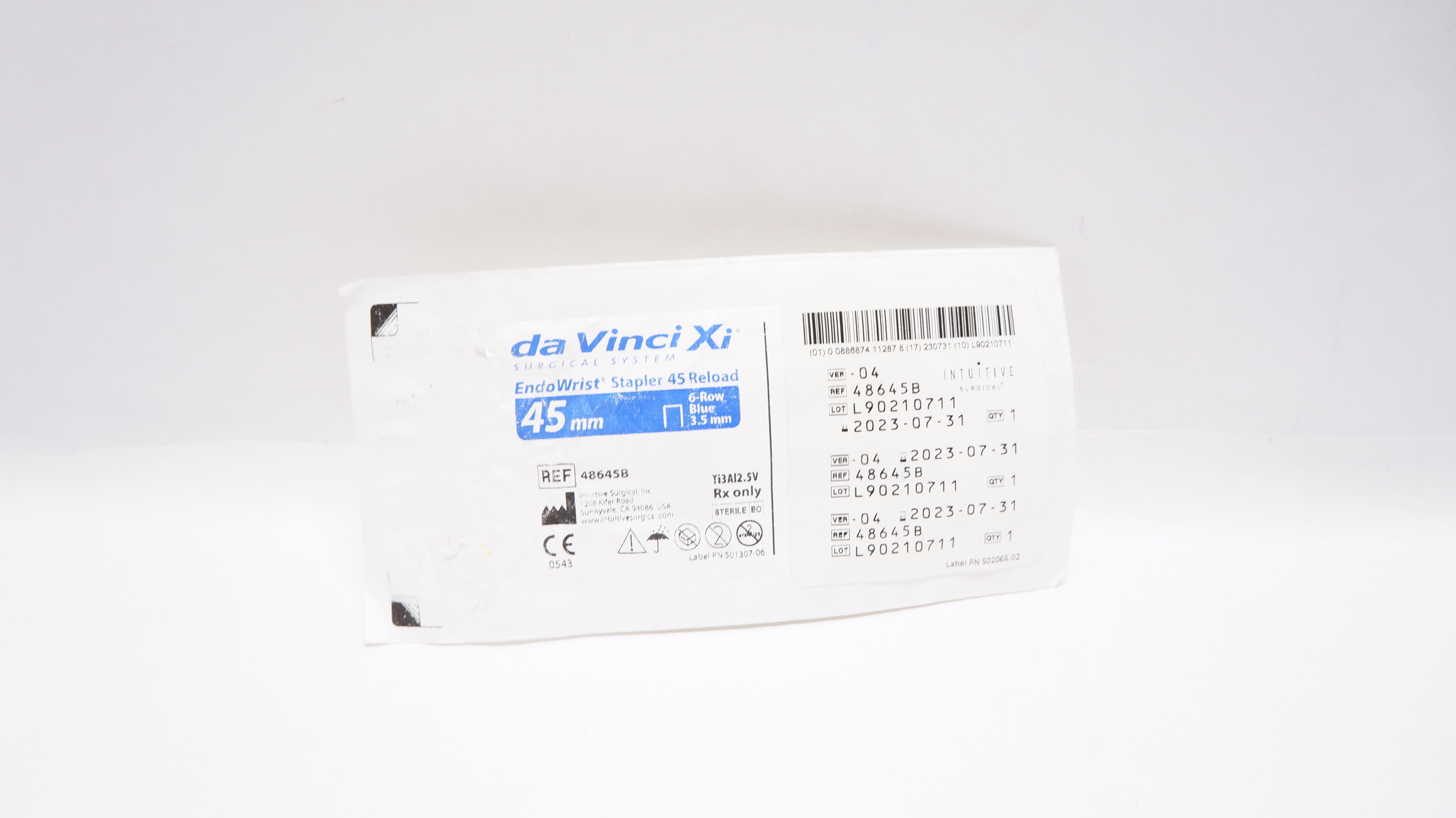 Intuitive 48645B Da VinciXi EndoWrist Stapler 45 Reload 45mm 6-Row 3.5 mm (x)