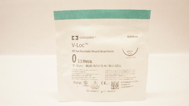 Covidien VLOCN0326 0 PBT Wound Closure Device, GS-21, Taper 1/2c 37mm, 18in. (x)