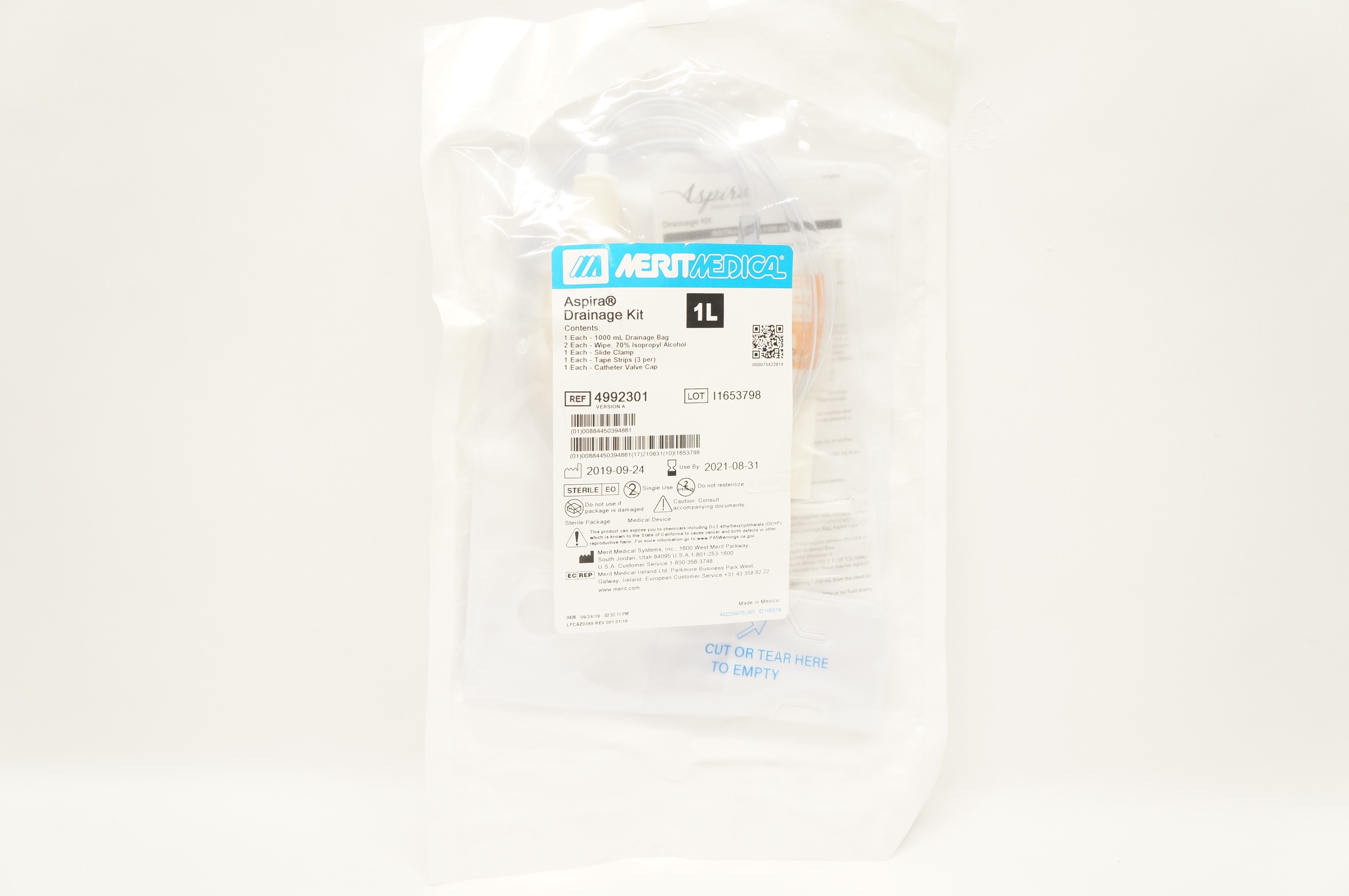 Merit Medical 4992301 Aspira Drainage Kit 1L (x)