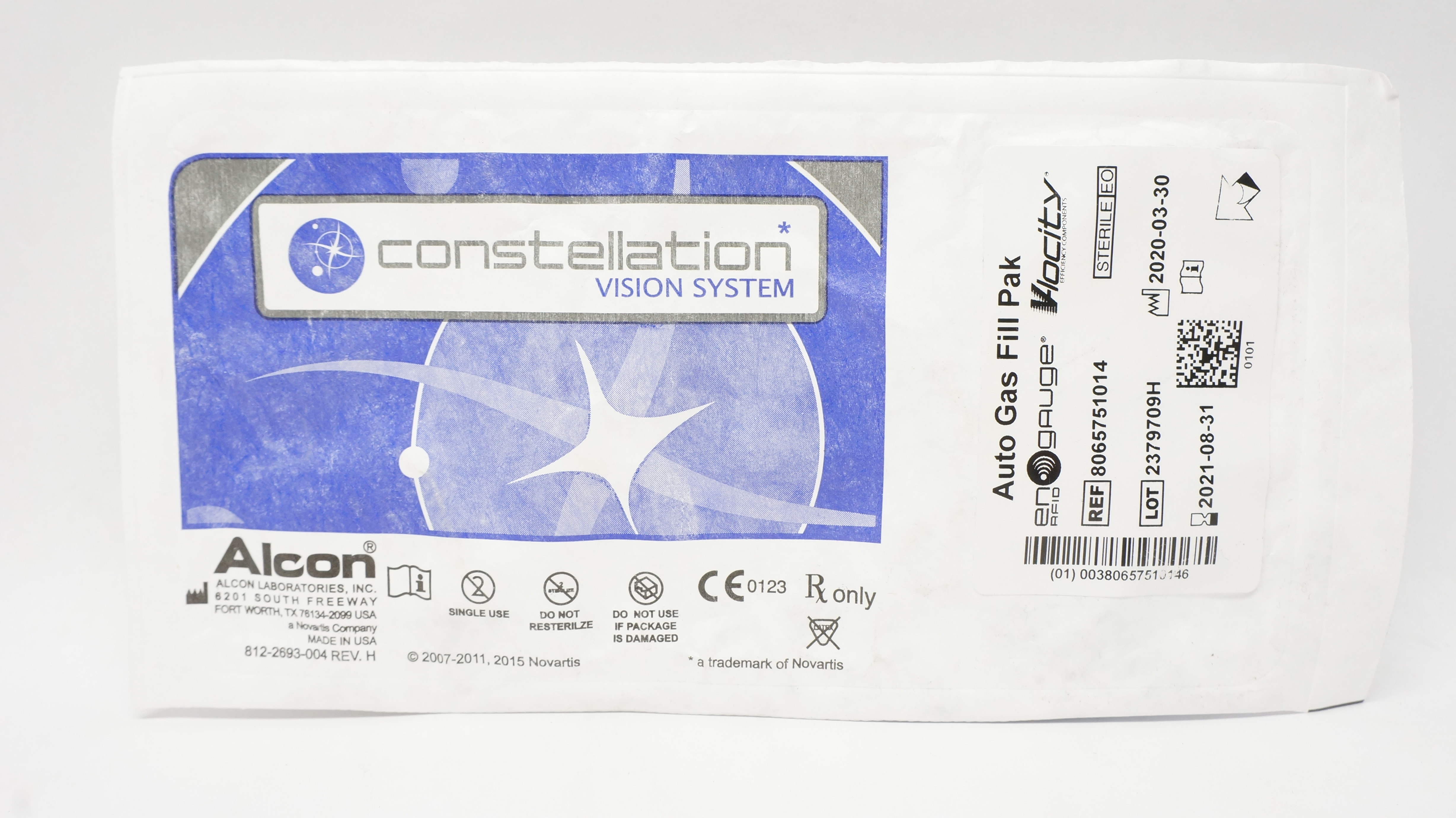 Alcon 8065751014 Constellation Vision System Auto Gas Fill Pak (x)