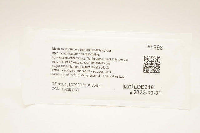 Ethicon 698 5-0 Ethilon Nylon Stre P-3 13mm 3/8c Reverse Cutting 18inch