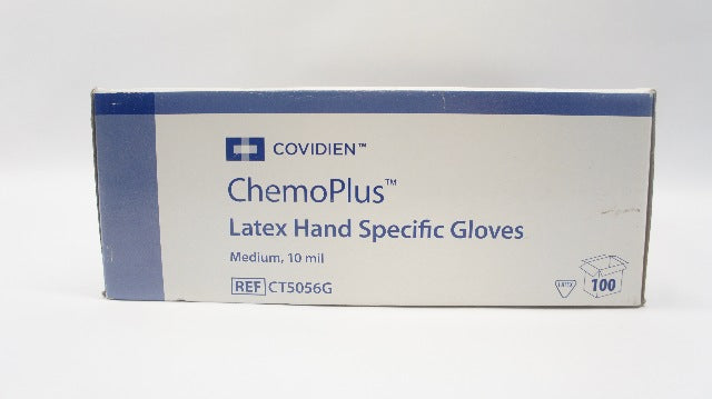 Covidien CT5056G ChemoPlus Latex Hand Specific Gloves Size M 10mil - Box of 100