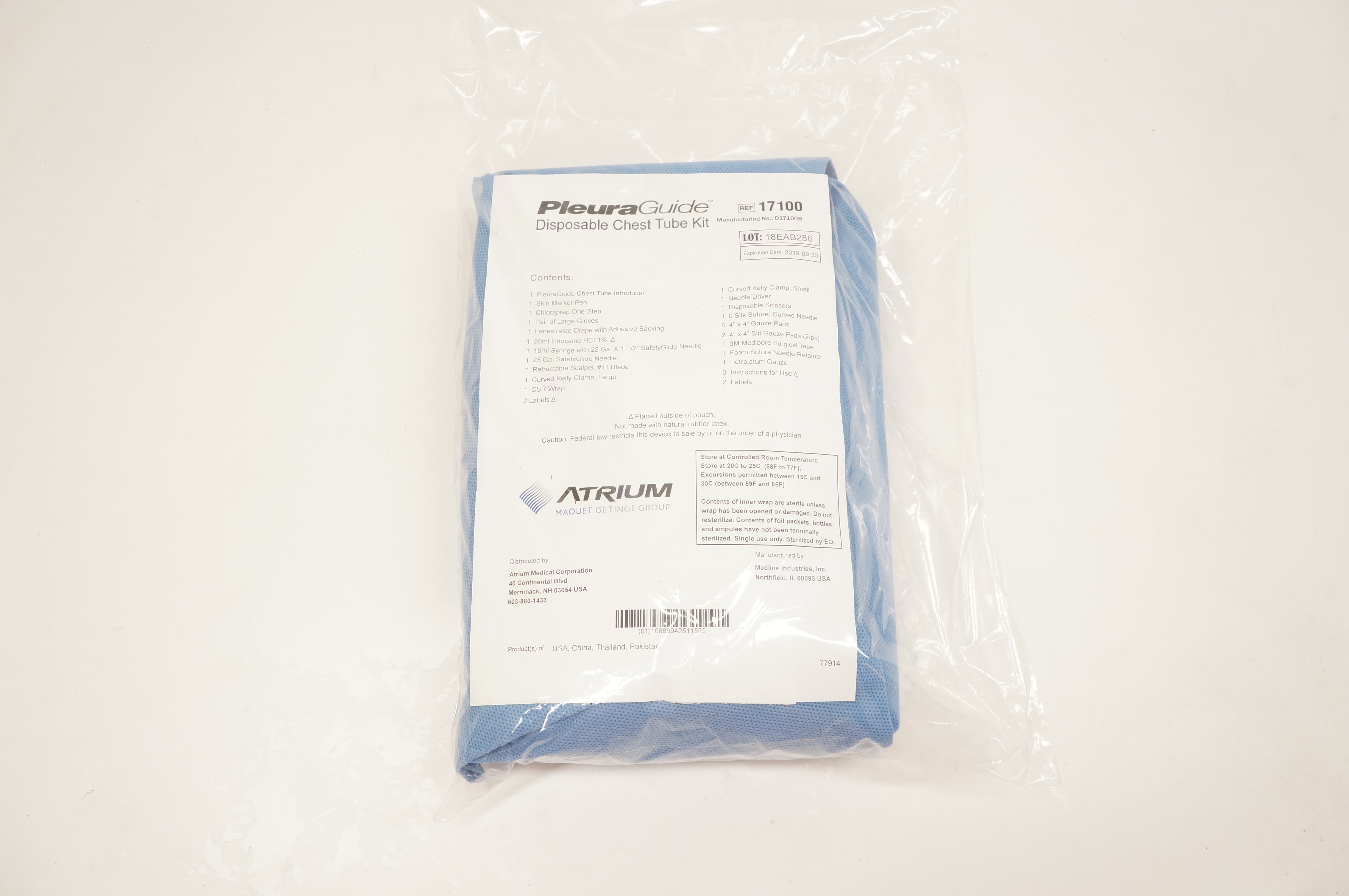 Atrium 17100 Pleura Guide Chest Tube Kit (x)