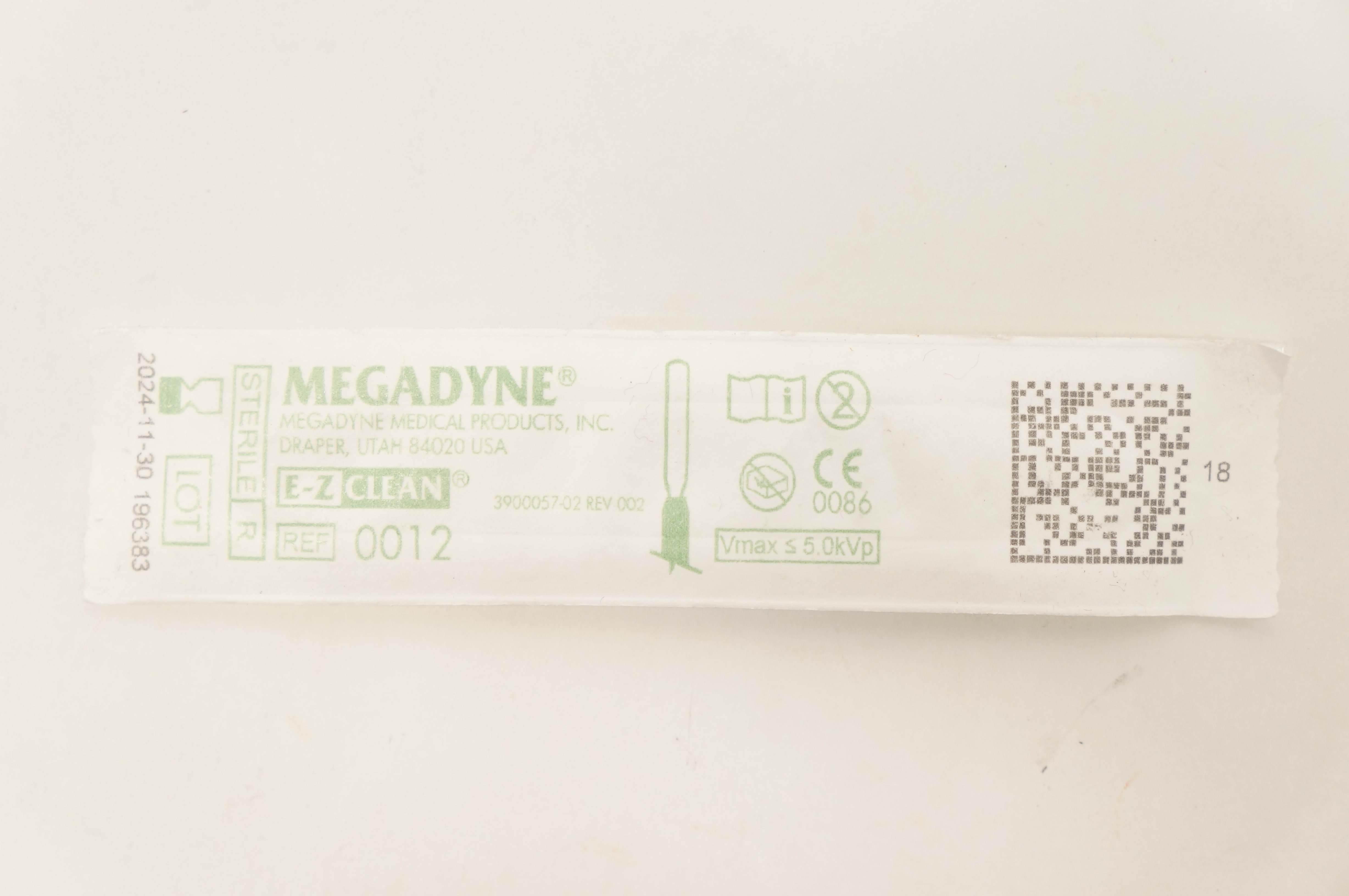 Megadyne 0012 E-Z Clean Draper Utah Vmax ≤5.0kVp