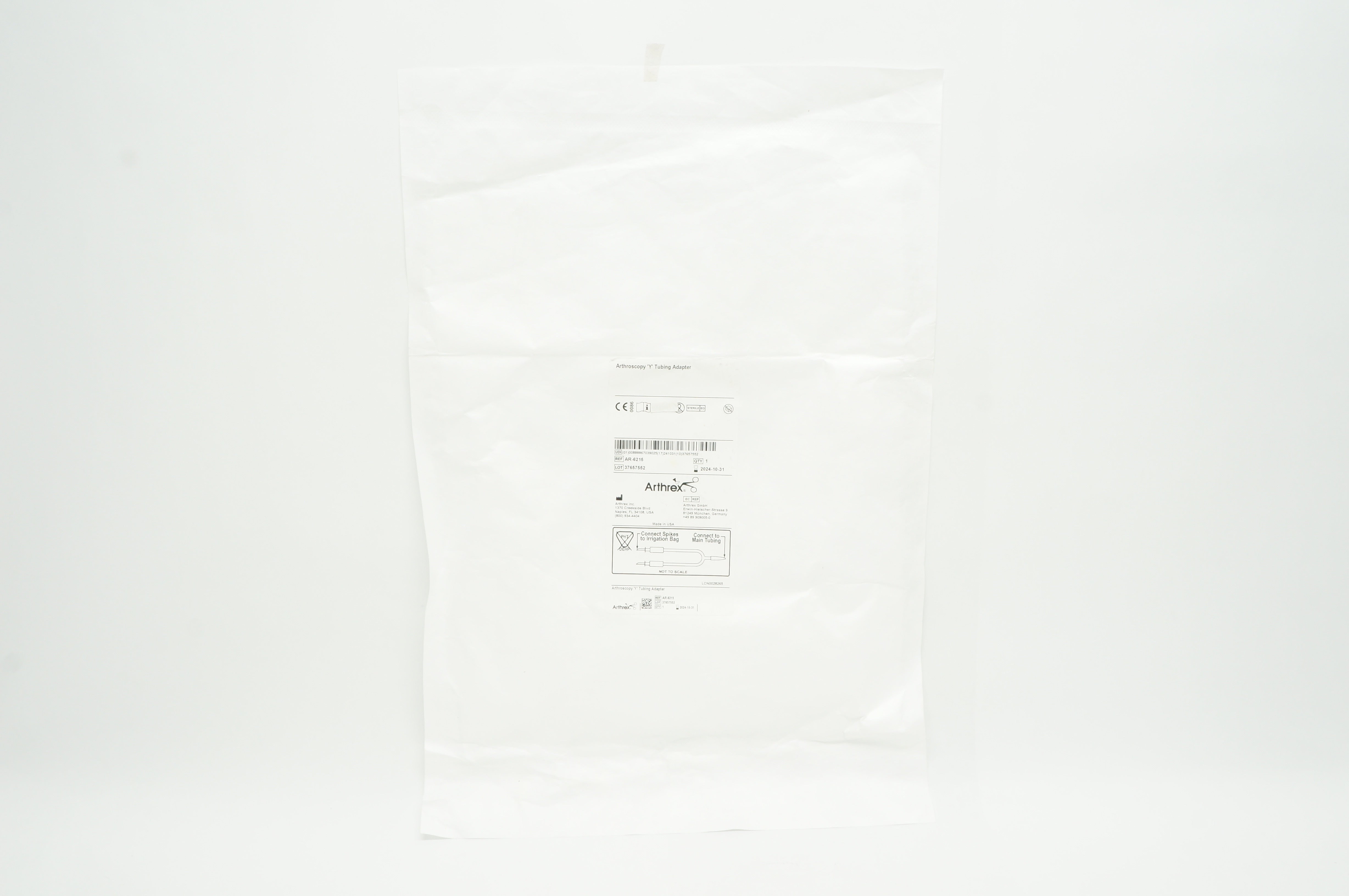 Arthrex AR-6215 Arthroscopy "Y" Tubing Adapter