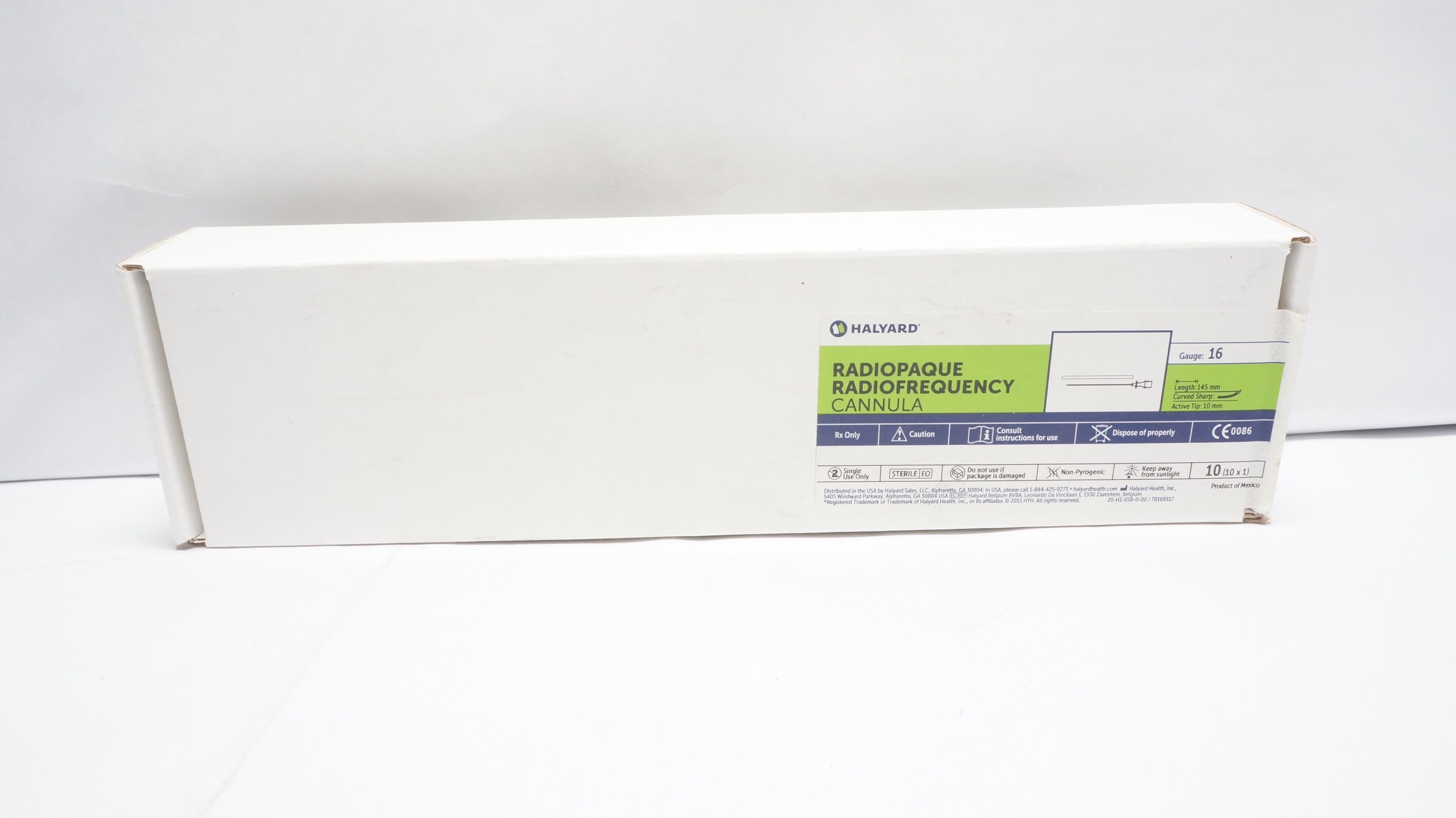 Halyard PMF16-145-10CS Curved RF Cannula 16G, 124mm x 10mm - Box of 5