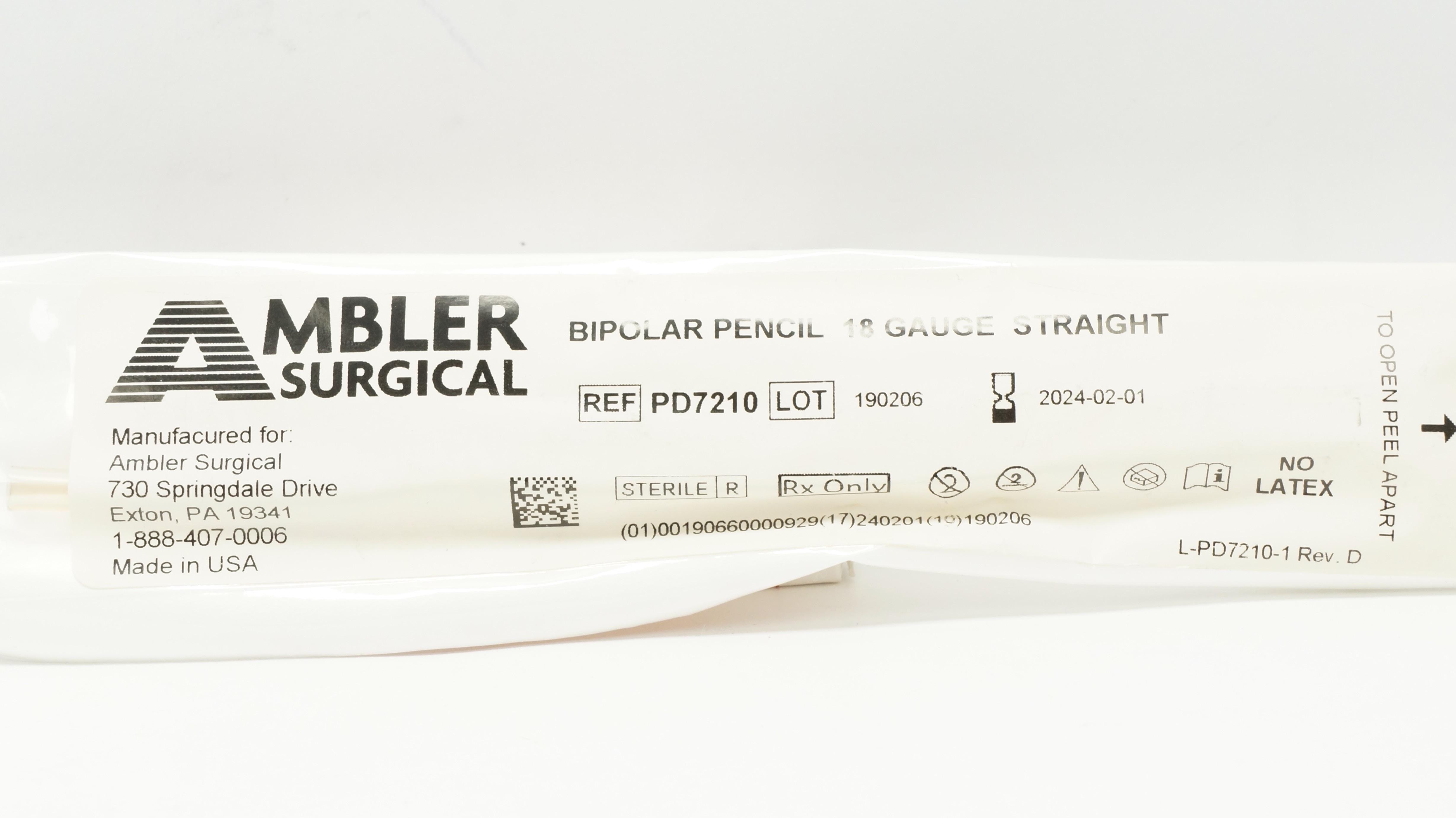 Ambler Surgical PD7210 Bipolar Pencil 18Ga, Straight (x)