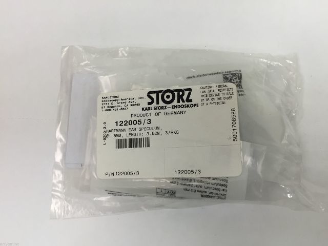 Karl Storz 122005/3 Hartmann Ear Speculum 5mm, 3.6cm ~ Pack of 3