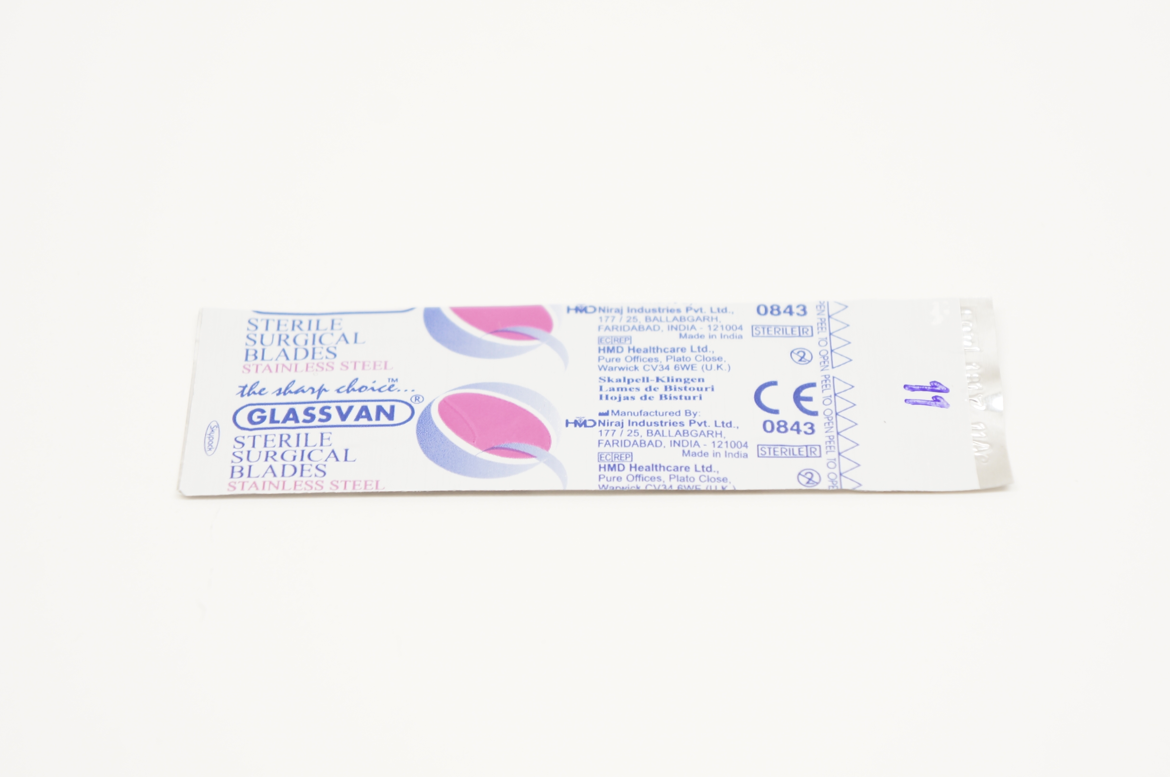 HMD GLASSVAN Sterile Surgical Blades Stainless Steel 11