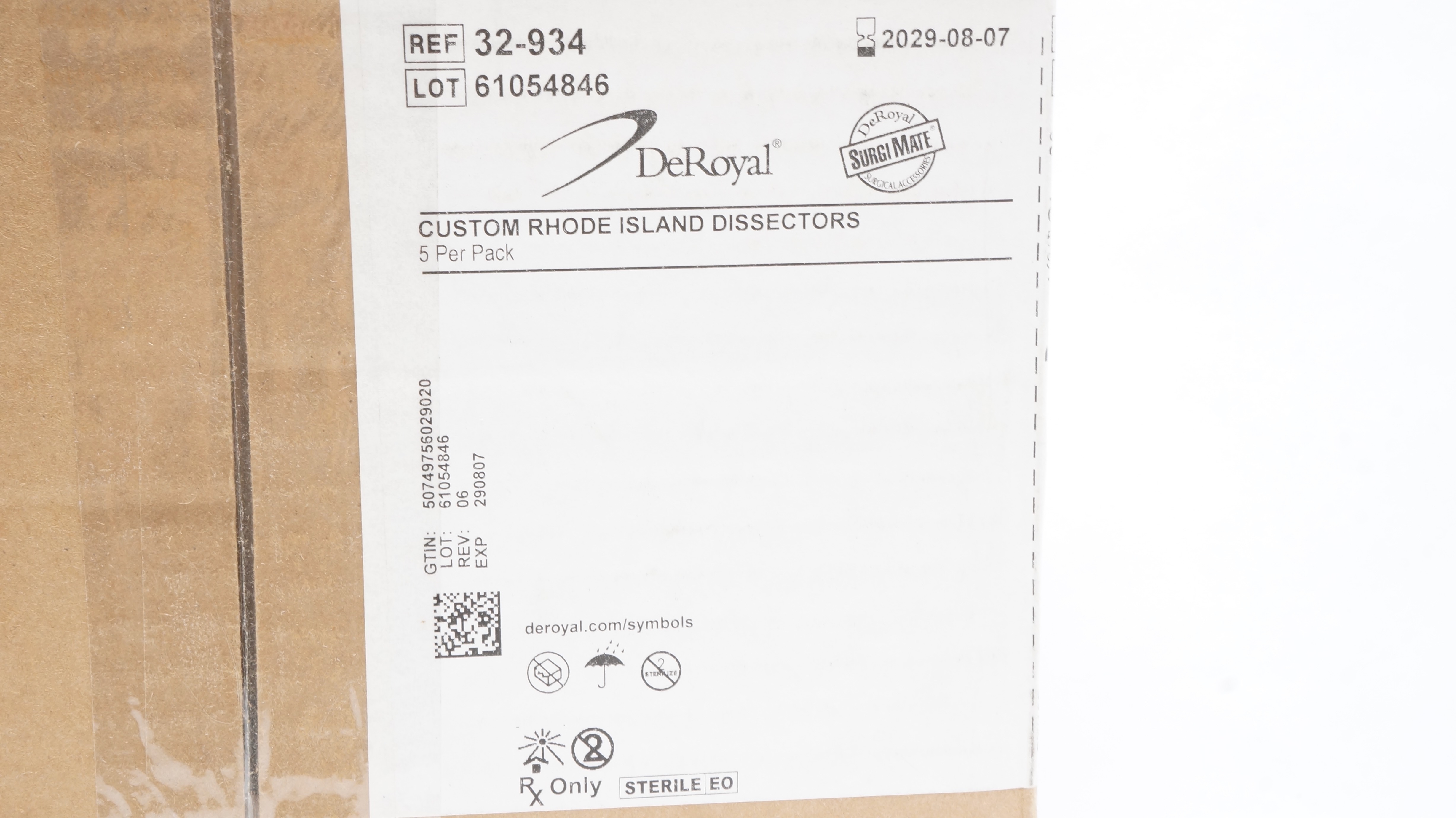 DeRoyal 32-934 Custom Rhode Island Dissectors Size 5 x 1-1/2inch - Case of 50