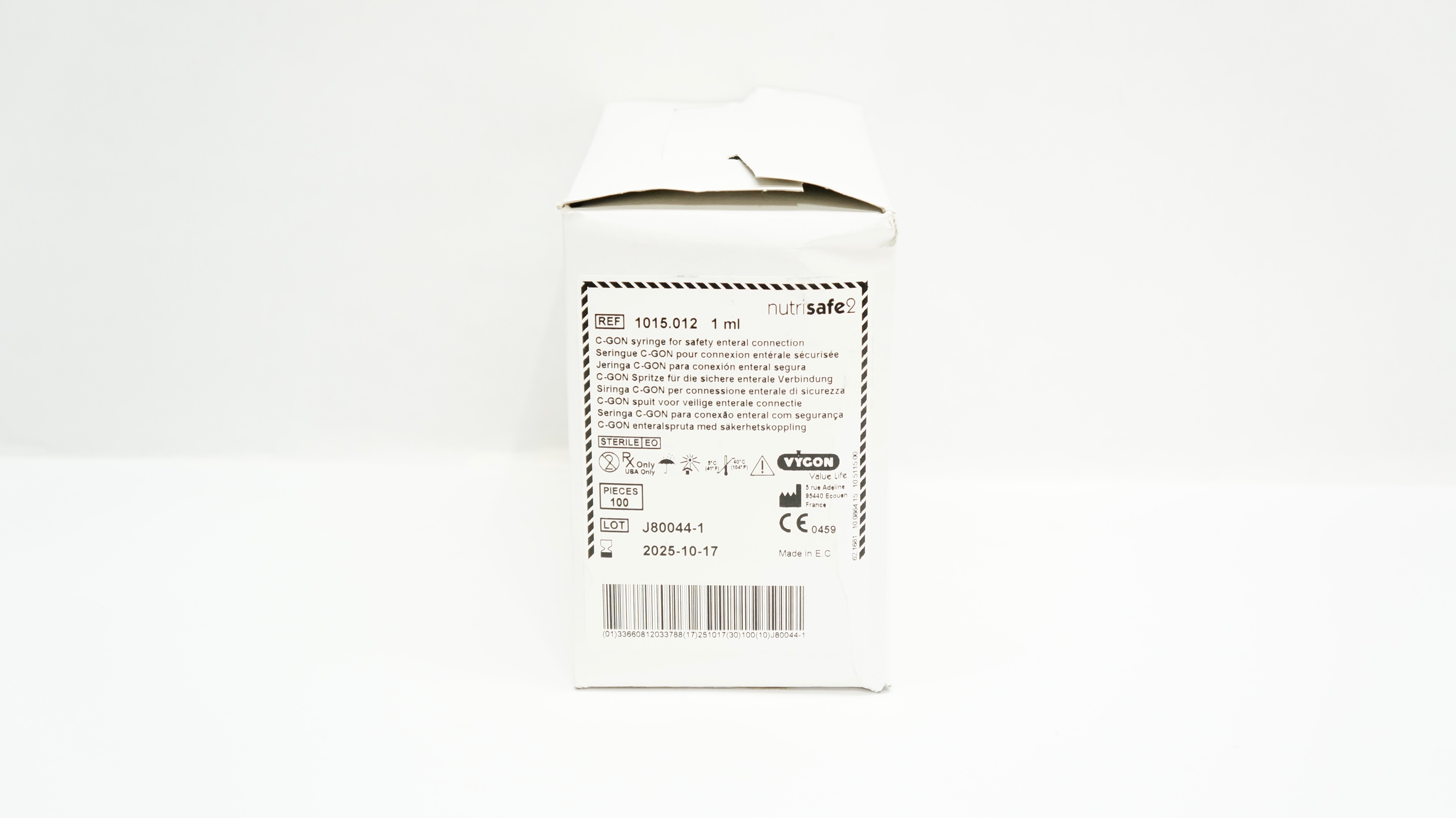 Vygon 1015.012 Vslue Life Nutrisafe2 C-Gon Syringe 1ml - Box of 100