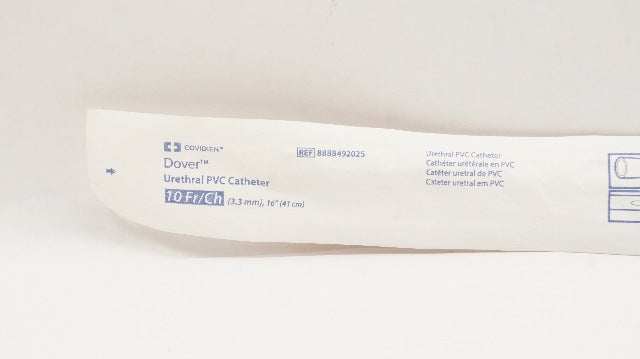Covidien 8888492025 Dover Urethral PVC Cath. 10 Fr x 16inch
