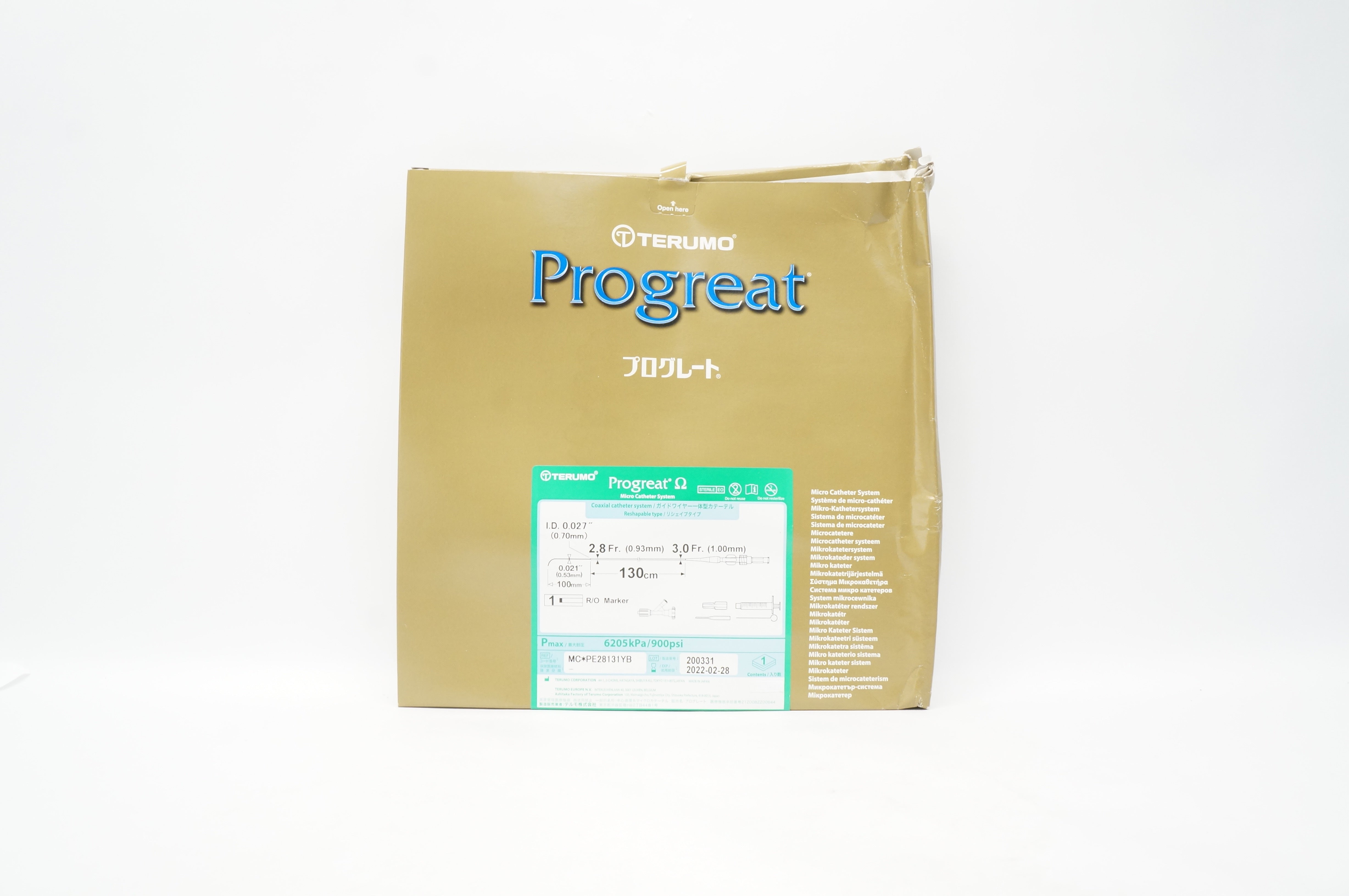 Terumo PE28131YB Progreat Micro Cath. System 2.8Fr x 130cm (x)