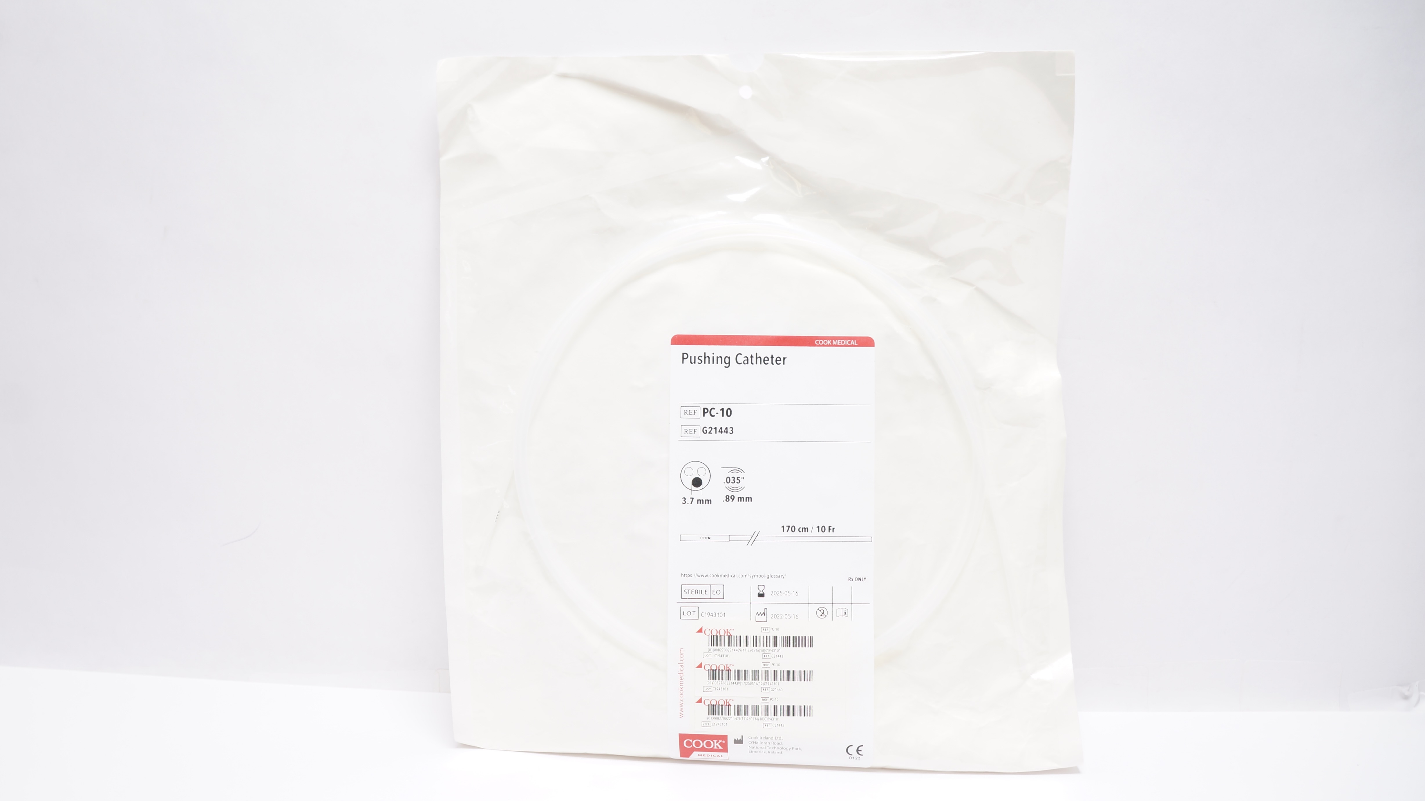 Cook Medical G21443 Pushing Cath. 10Fr x 170cm