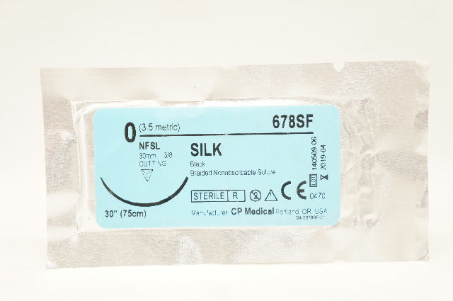 CP Medical 678SF 0 Silk Black Braided Stre NFSL 30mm 3/8 Cutting, 30inch (x)