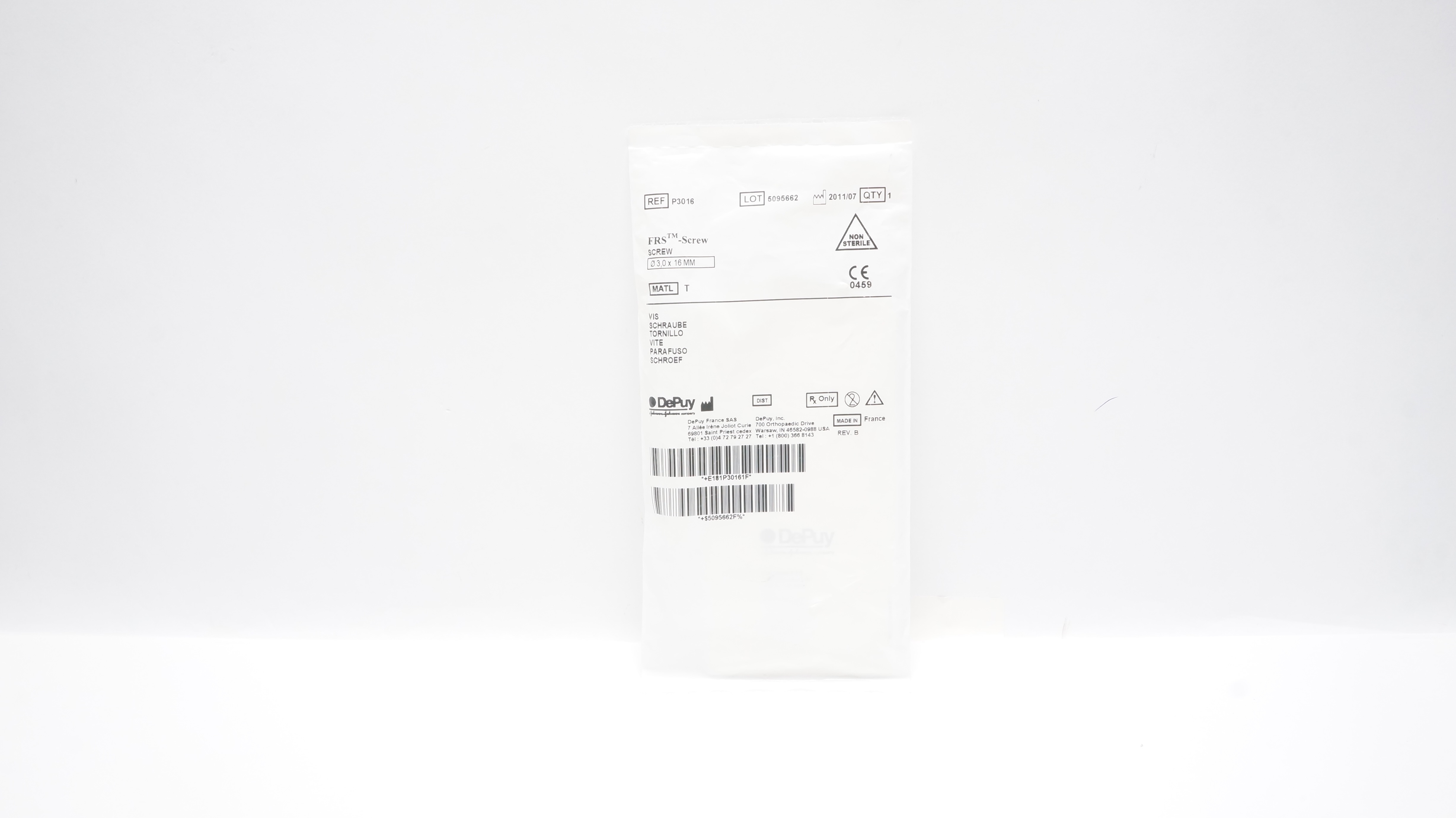 DePuy P3016 FRS Screw 3.0 x 16mm
