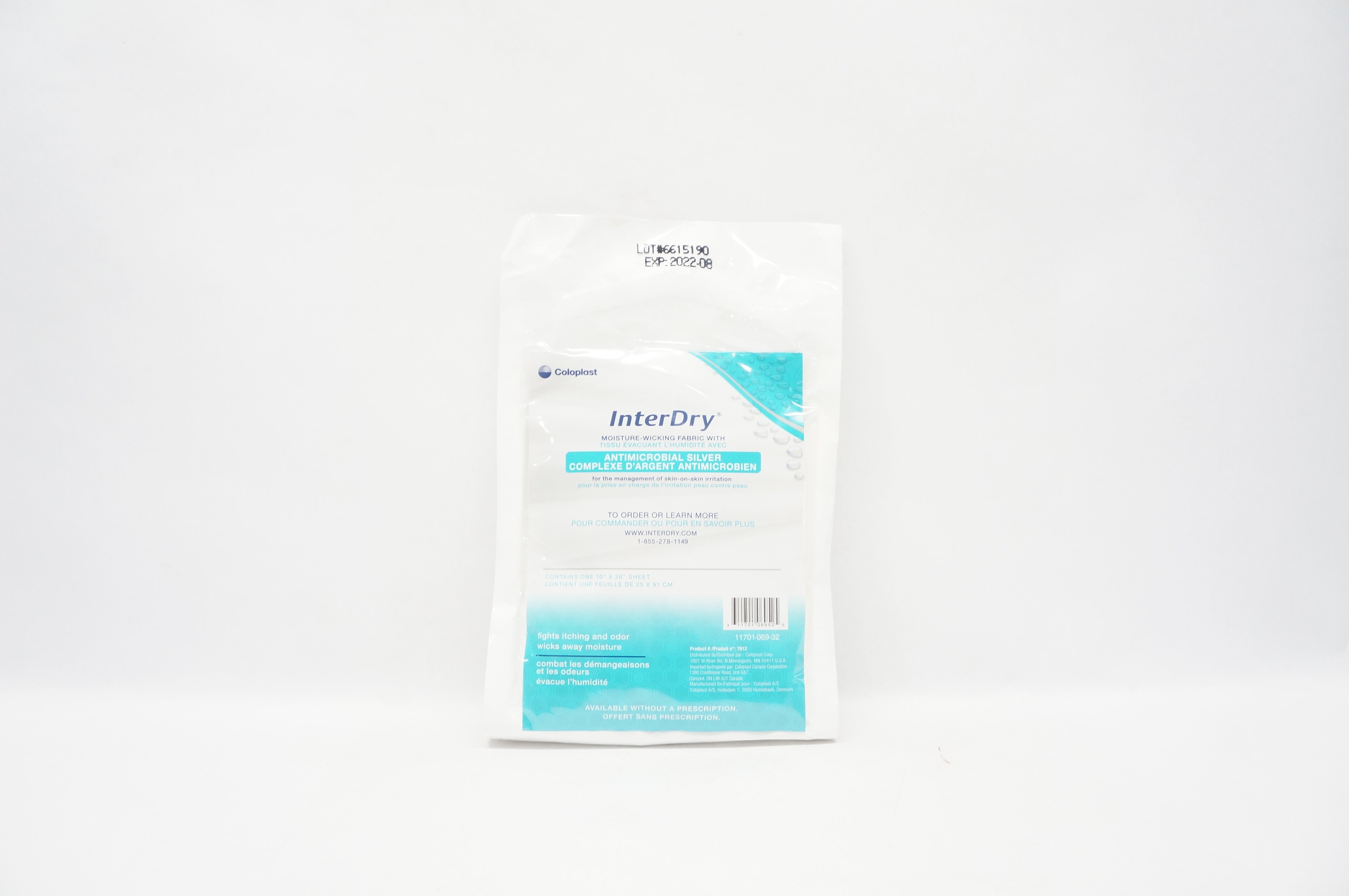 Coloplast InterDry Moisture-Wicking Fabric w/Antimicrobial Silver 10 x 36 inch