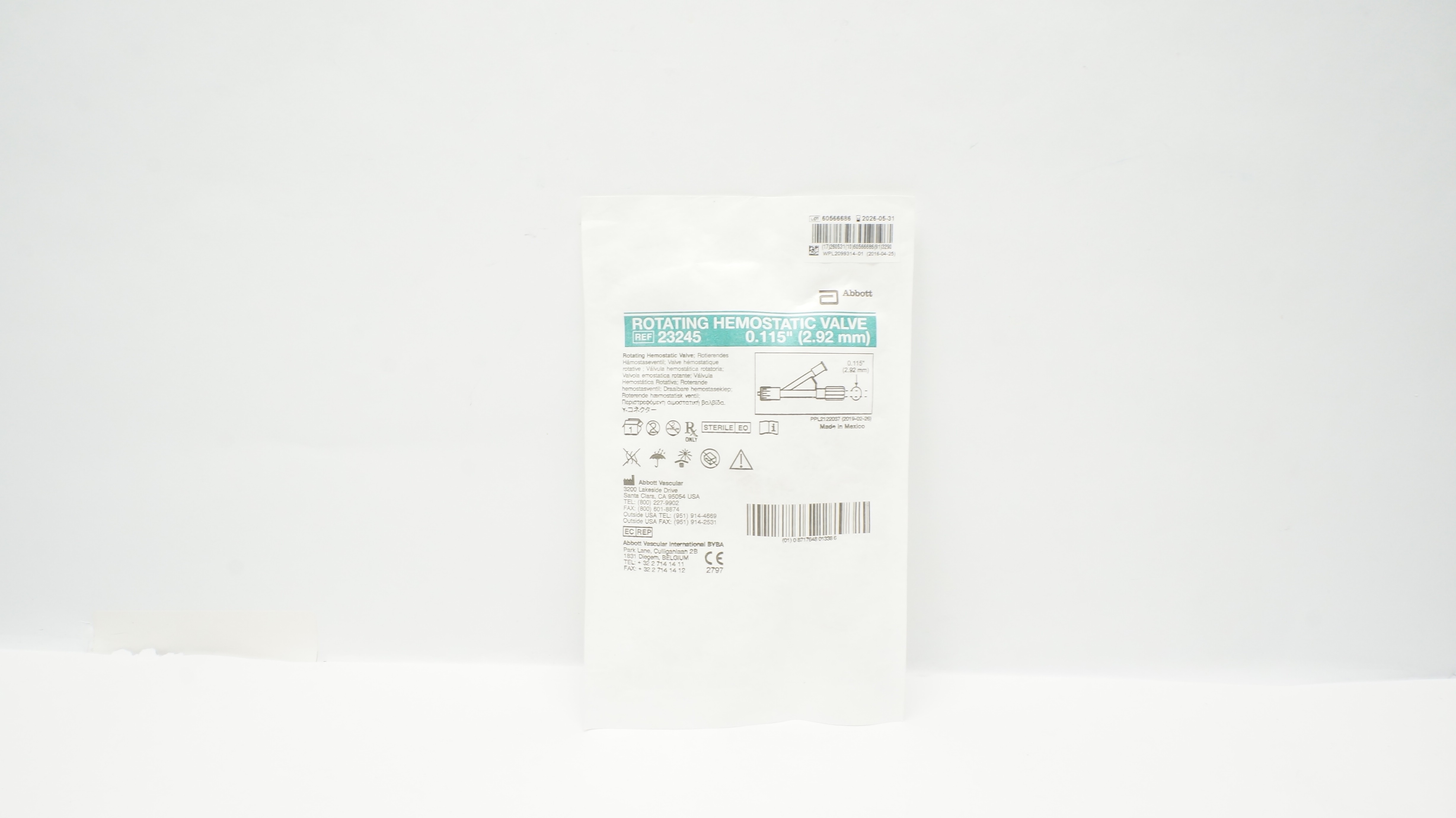 Abbott 23245 Rotating Hemostatic Valve 0.115inch