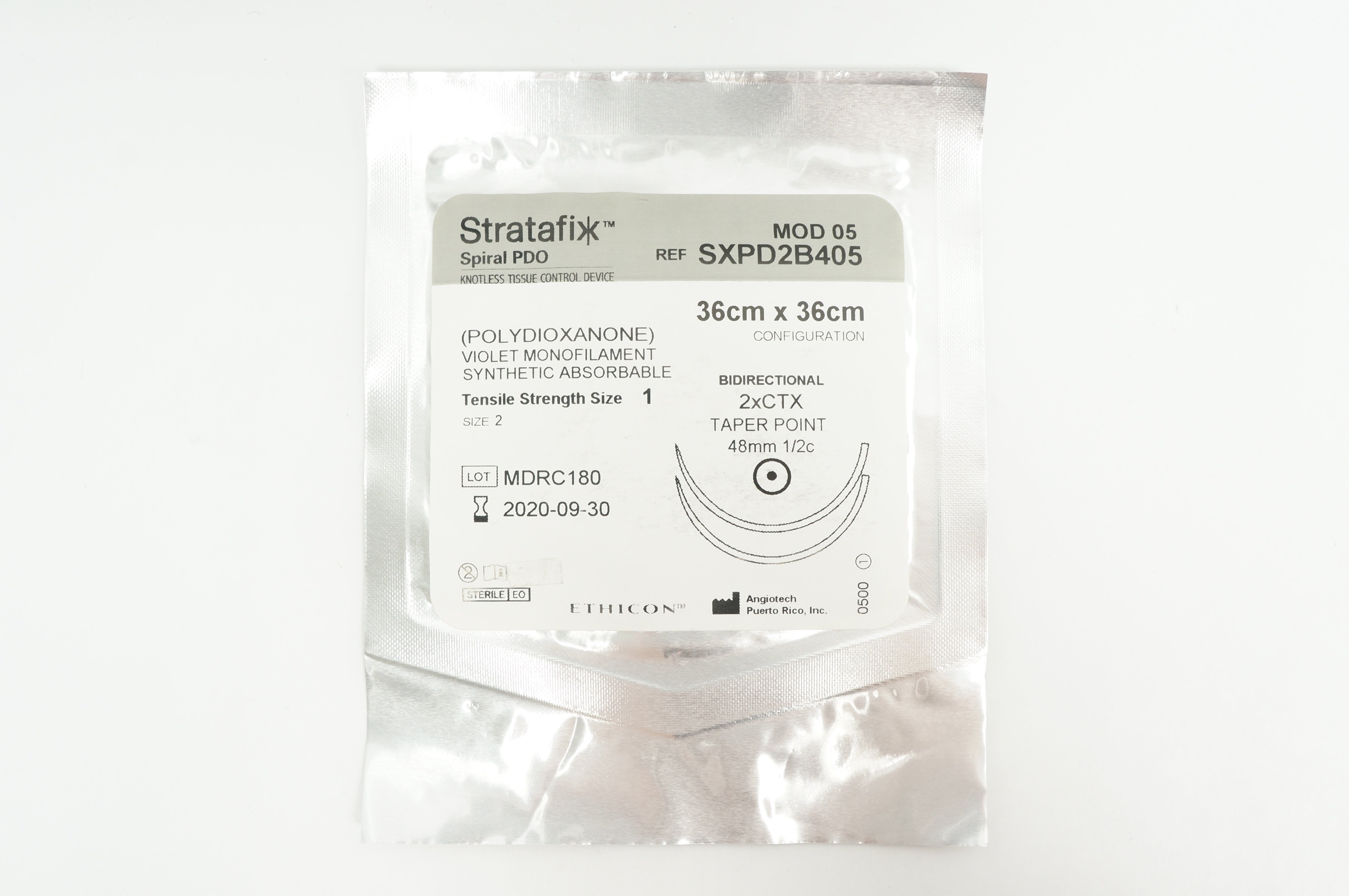 Ethicon SXPD2B405 Stratafix Spiral PDO, 2xCTX Taper Point 48mm 1/2c (x)