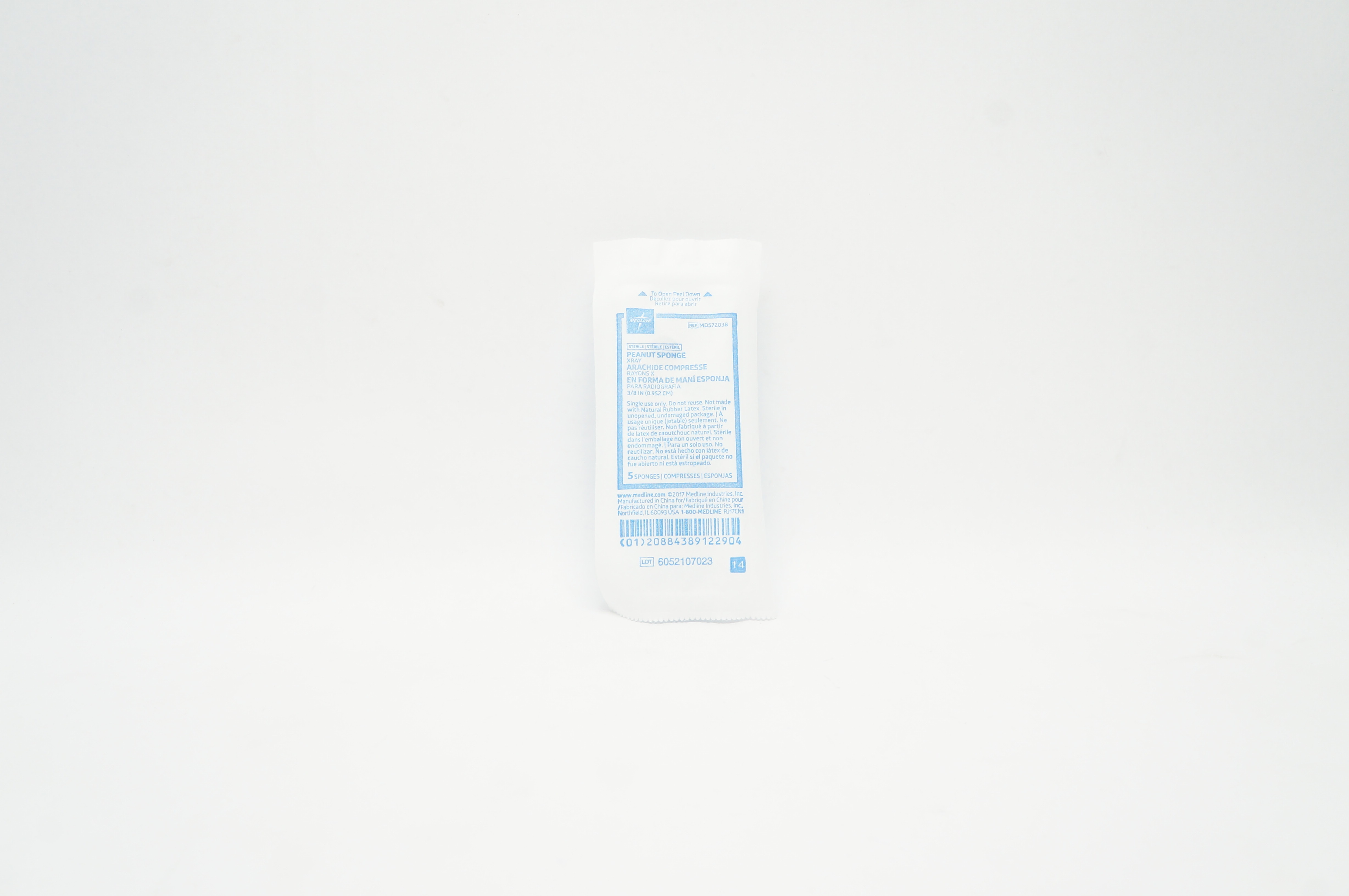 Medline MDS72038 Peanut Sponge Xray/Rayons 3/8inch - Pack of 5