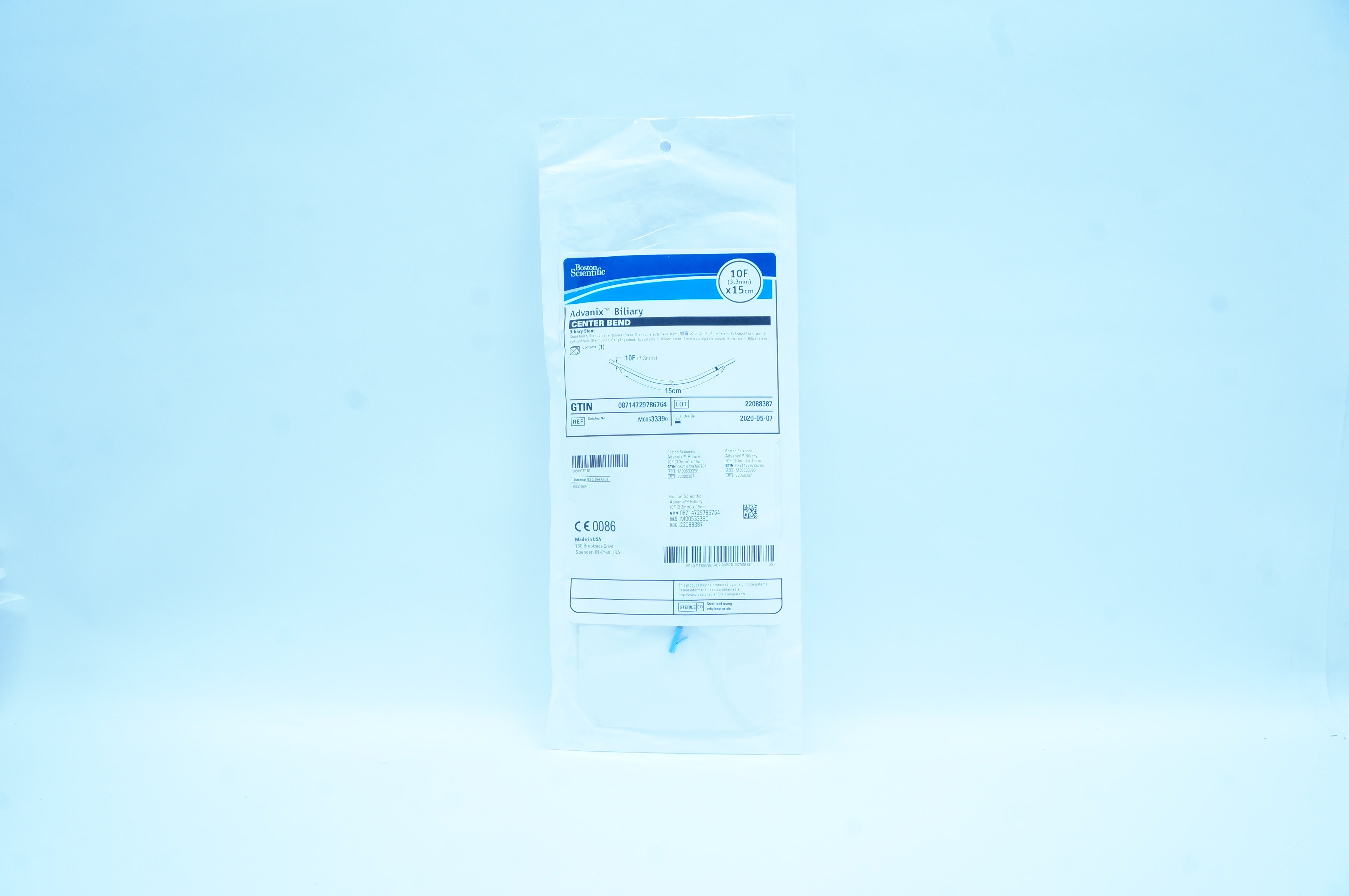 Boston Scientific M00533390 Advanix Biliary Center Bend Stnt 10F x 15cm (x)
