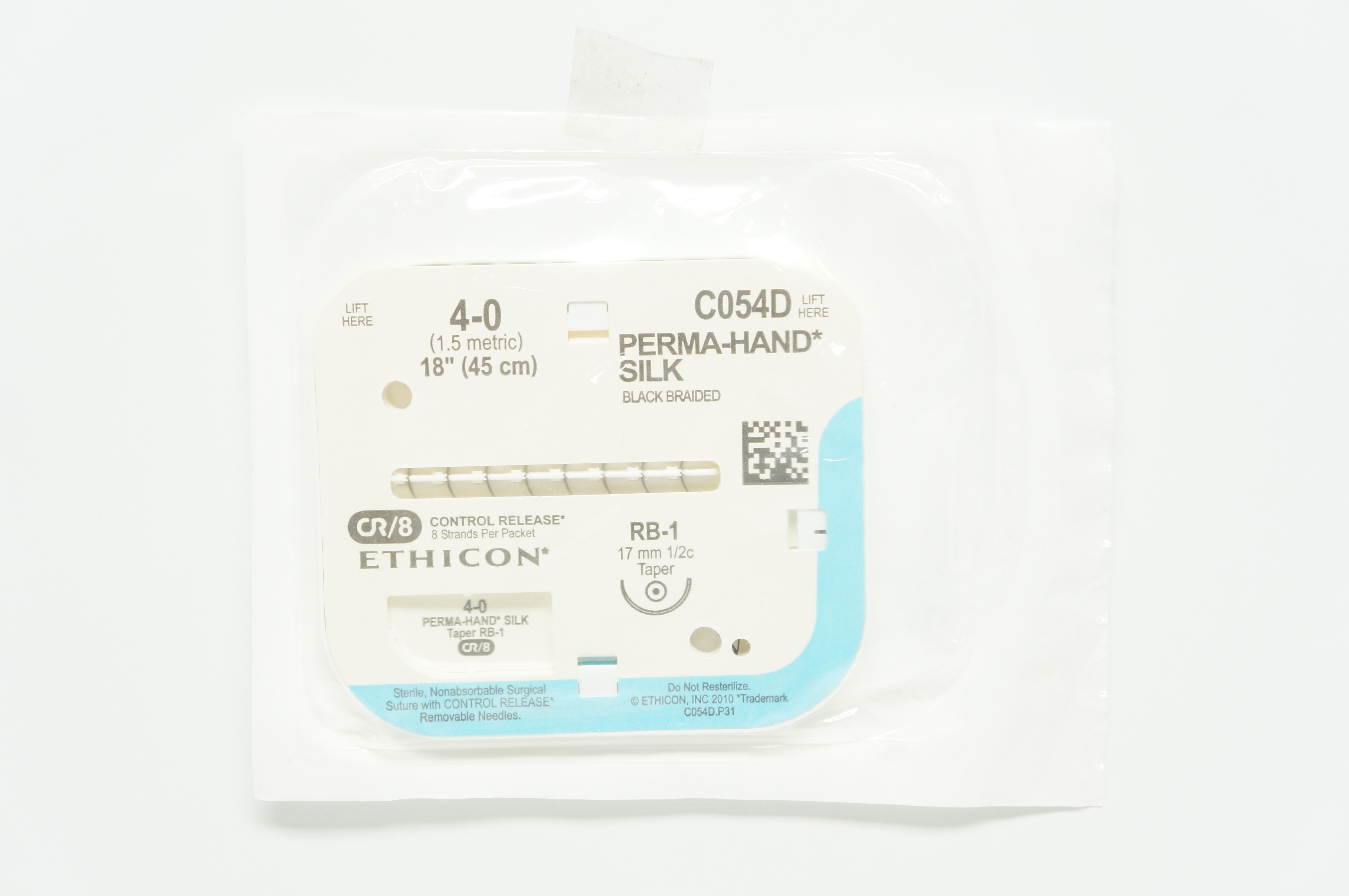 Ethicon C054D 4-0 PERMA-HAND SILK, RB-1, 17mm 1/2c Taper, 18inch (x)