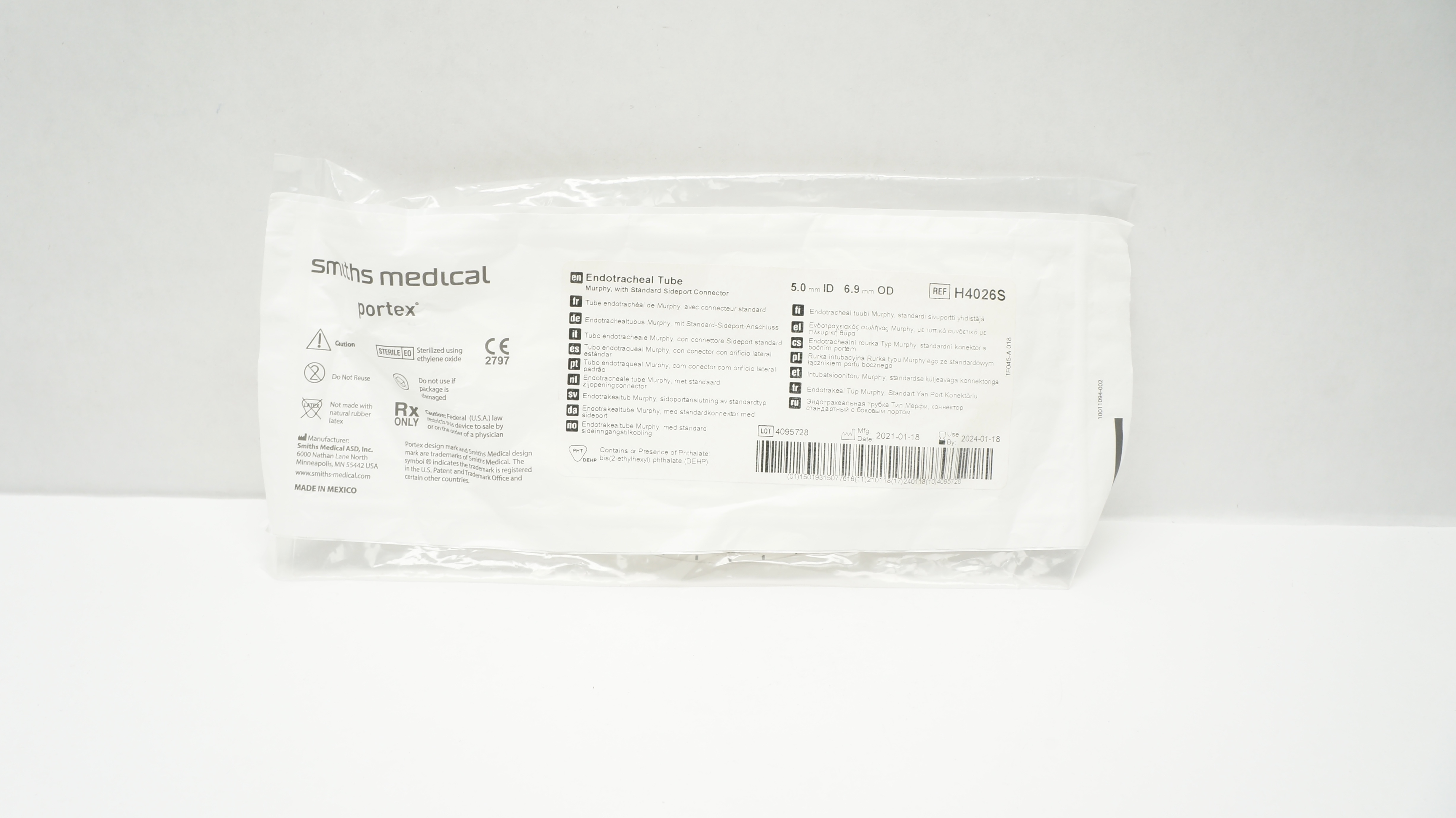 Smiths Medical H4026S Portex Endotracheal Tube 5.0mm x 6.9 mm (x)