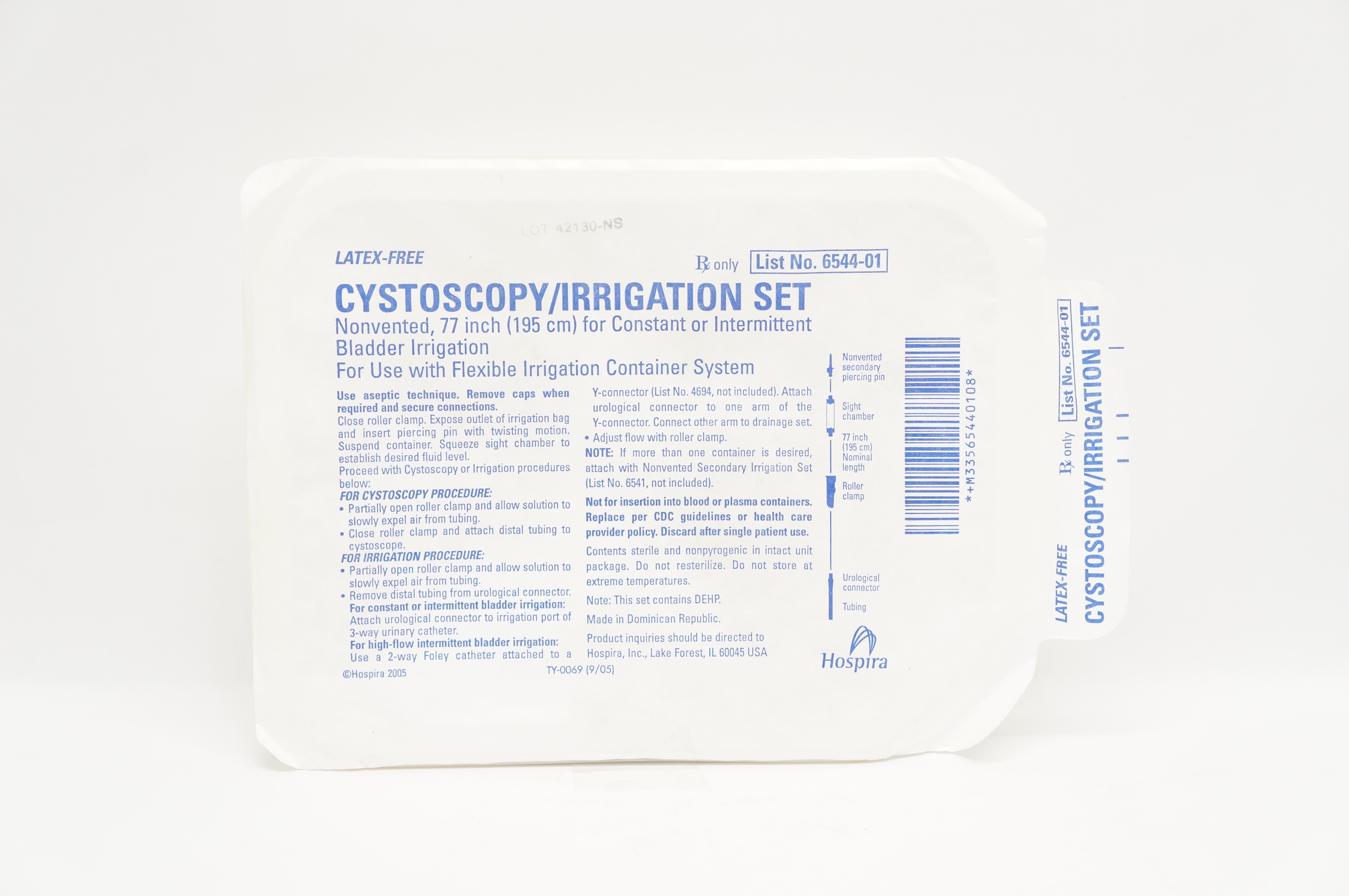 Hospira 6544-01 Cystoscopy Irrigation Set Nonvented, 77inch