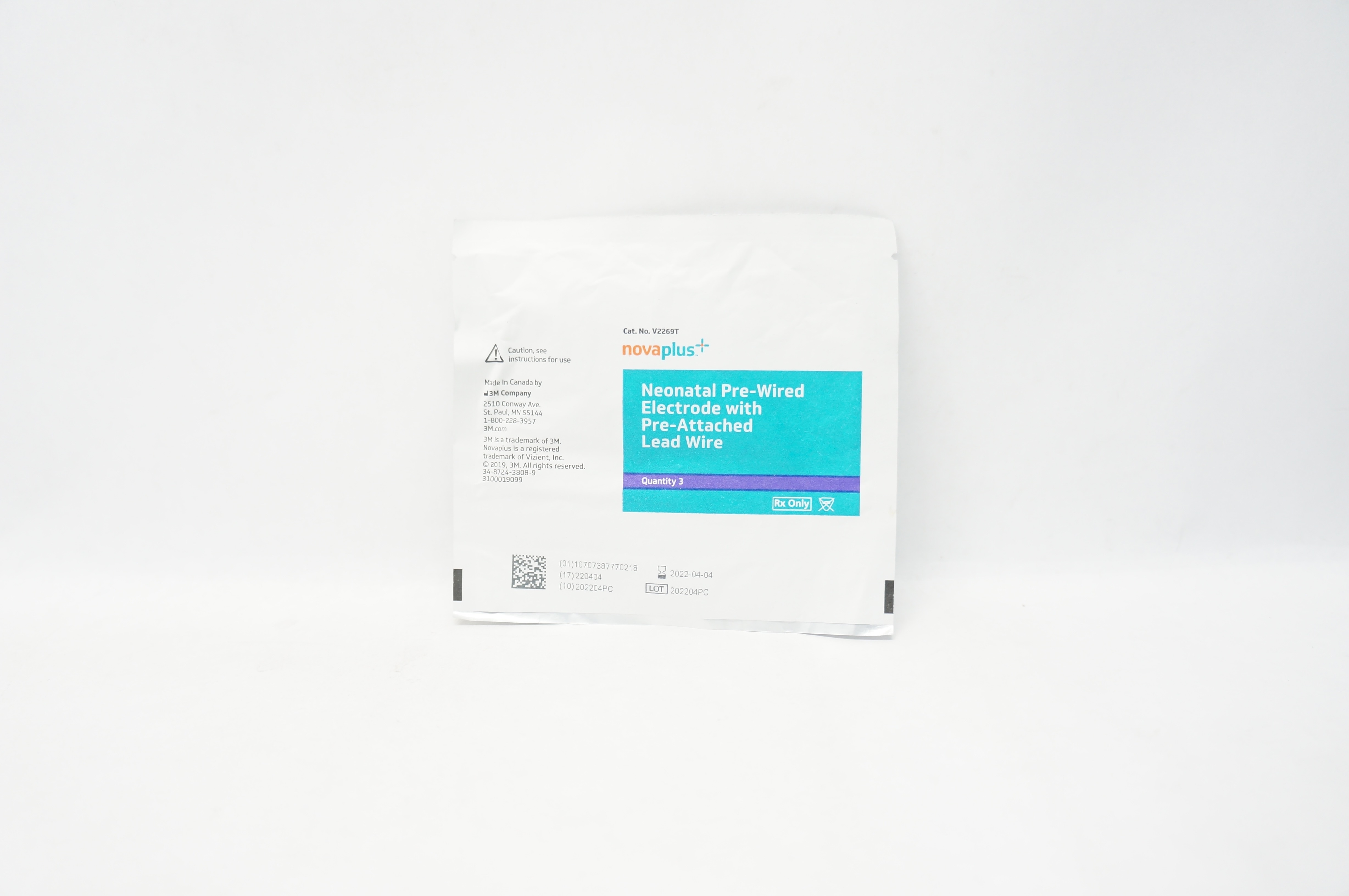 3M V2269T Novaplus Neonatal Pre-Wired Electrode  (x) - Pack of 3