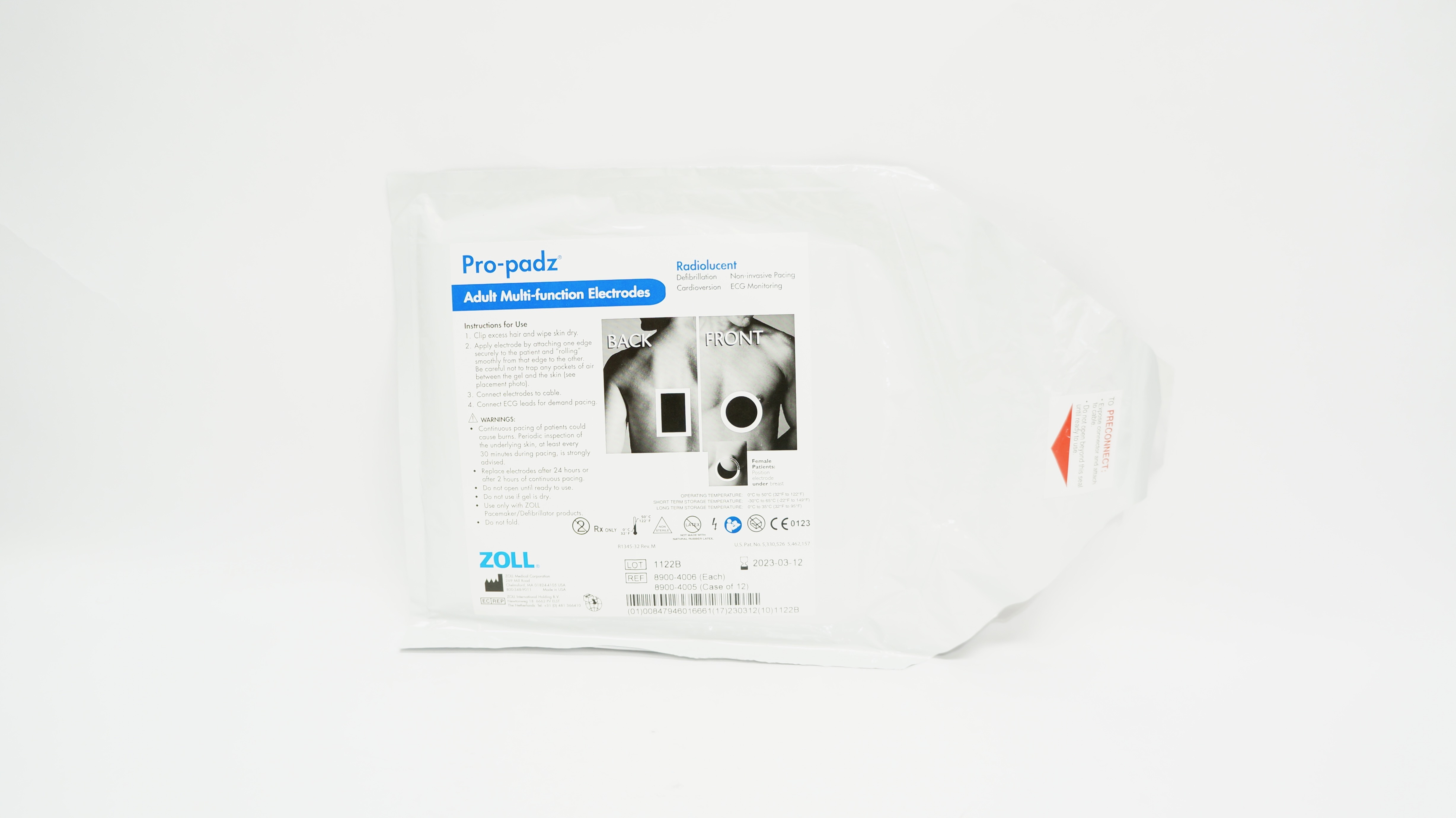 ZOLL 8900-4006 Pro-Padz Adult Multi-Function Electrodes Radiolucent (x)