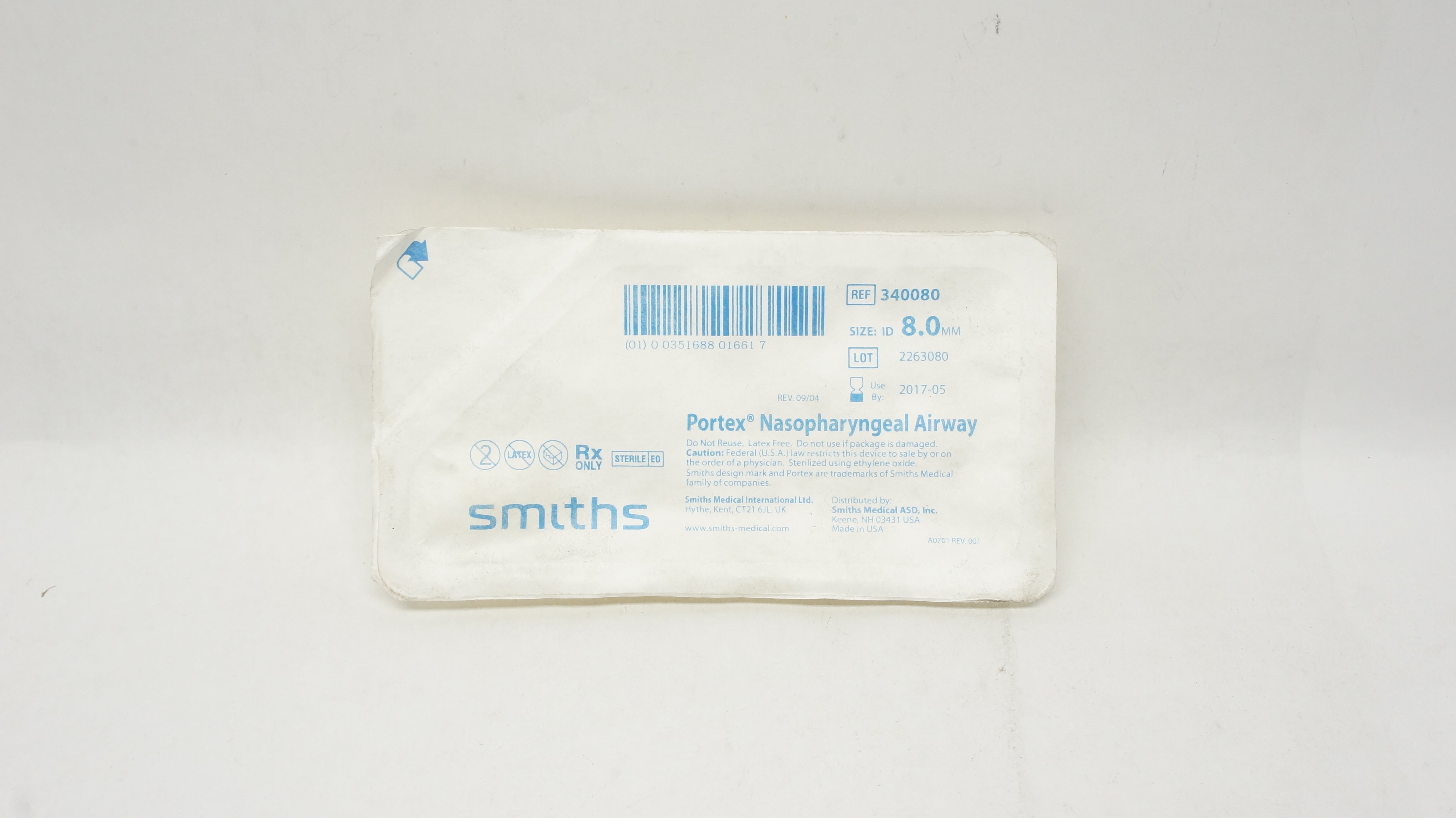 Smiths Medical 340080 Portex Nasopharyngeal Airway 8.0 mm ID (x)