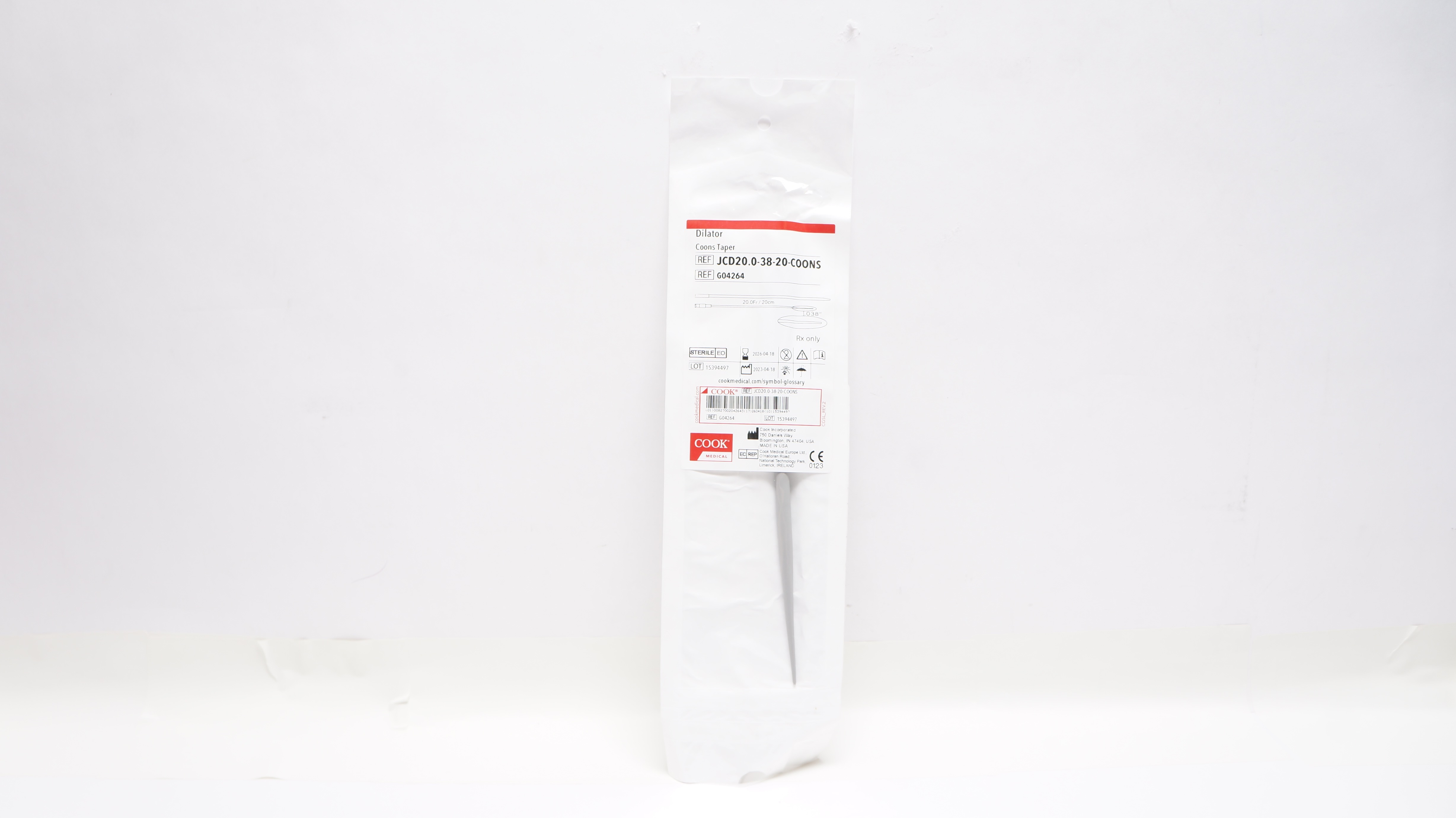 Cook Medical G04264 Dilator Coons Taper 20Fr x 038In