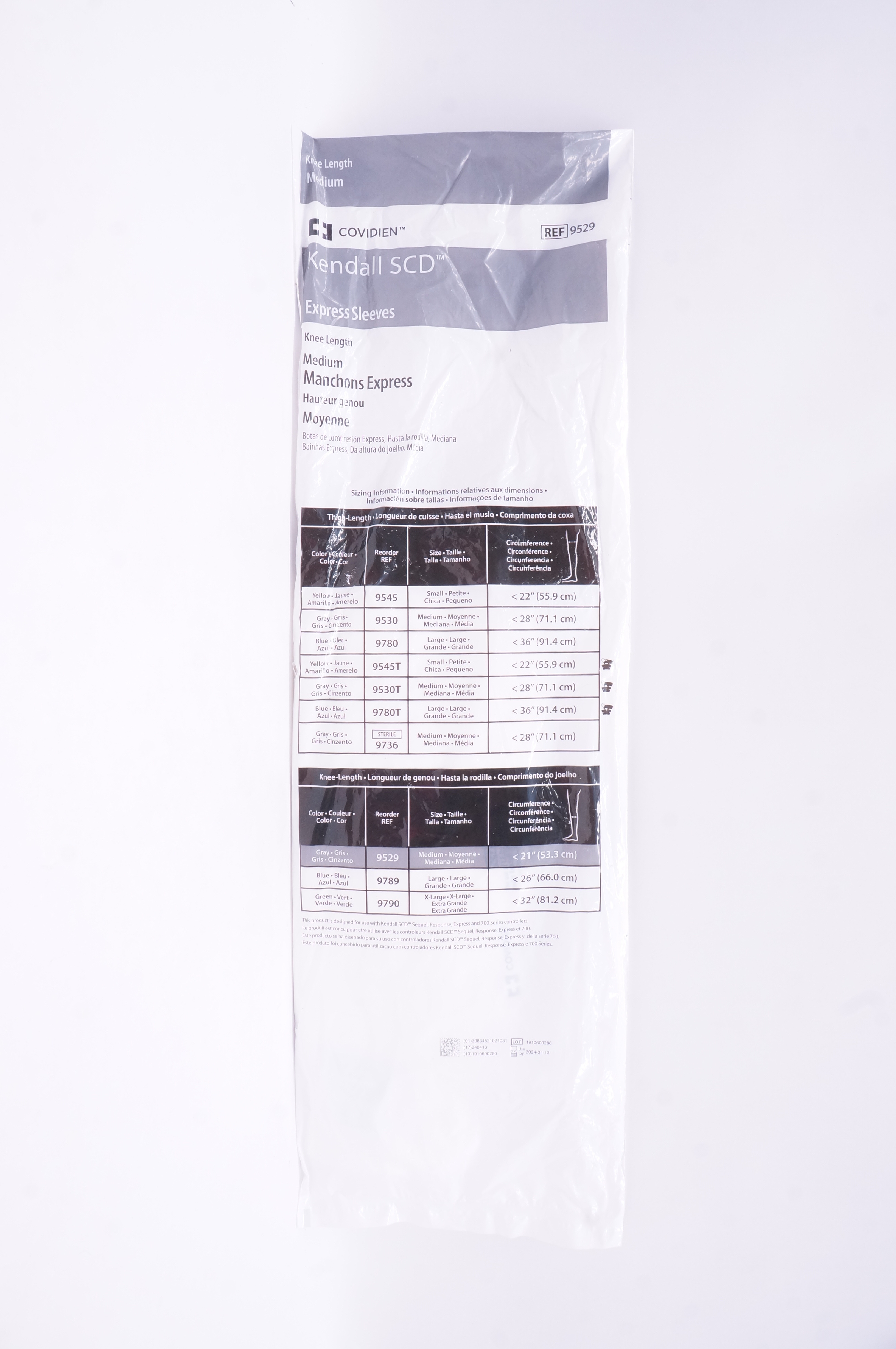 Covidien 9529 Kendall SCD Express Sleeves Knee Length Medium
