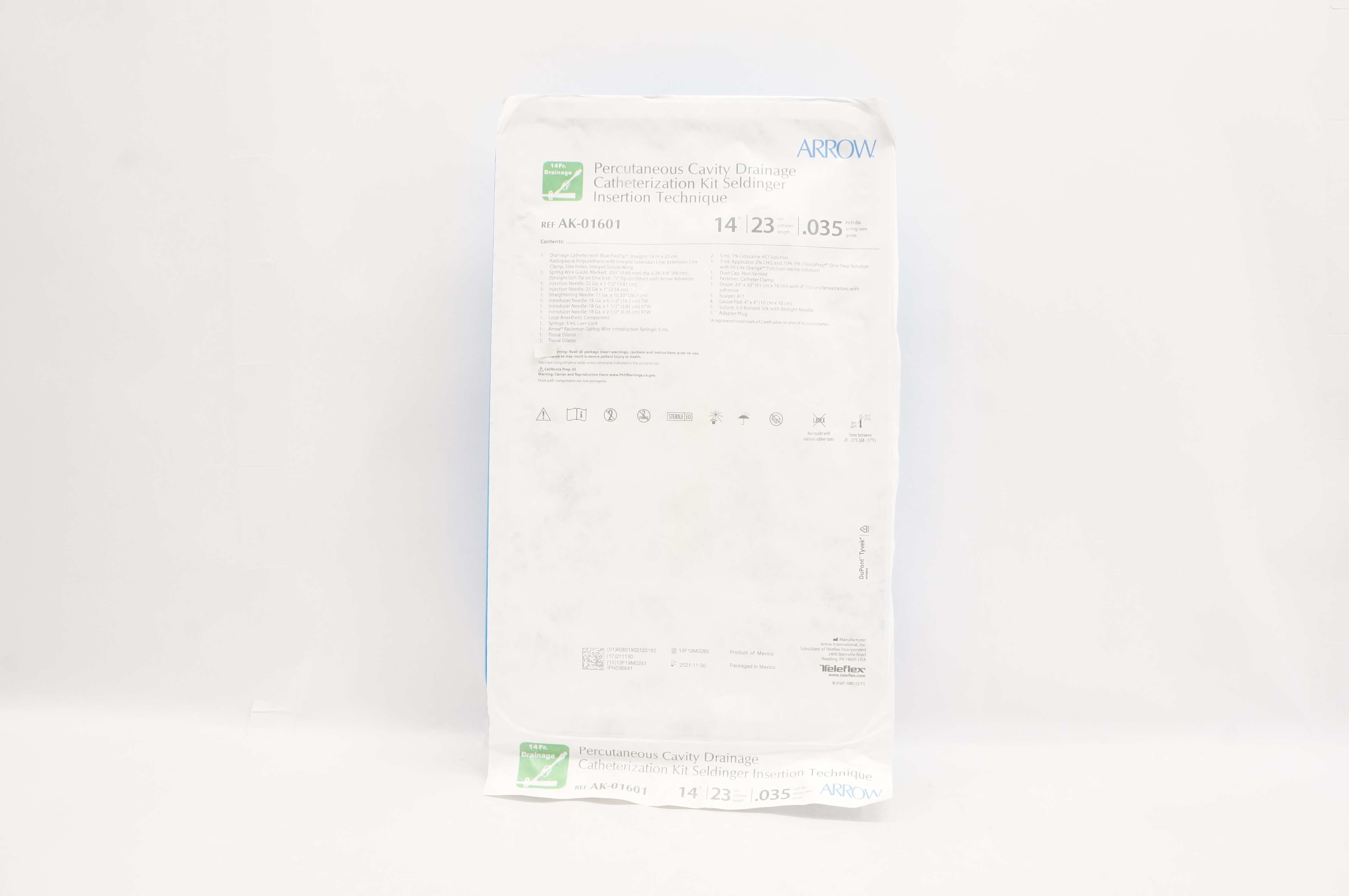 Arrow AK-01601 Percutaneous Cavity Drainage Catheterization Kit 14Fr. x 23cm (x)