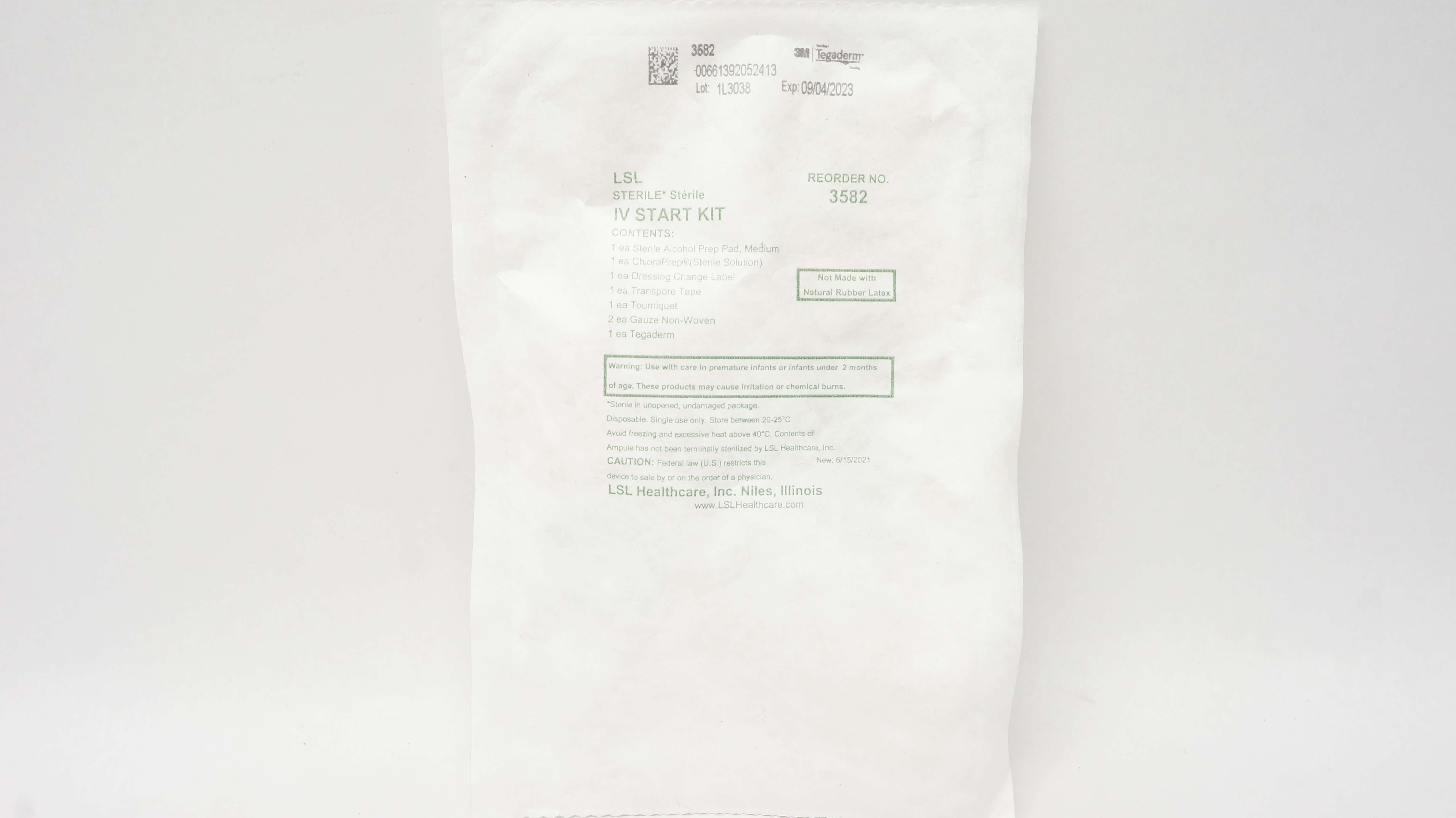 LSL Healtcare 3582 IV Start Kit