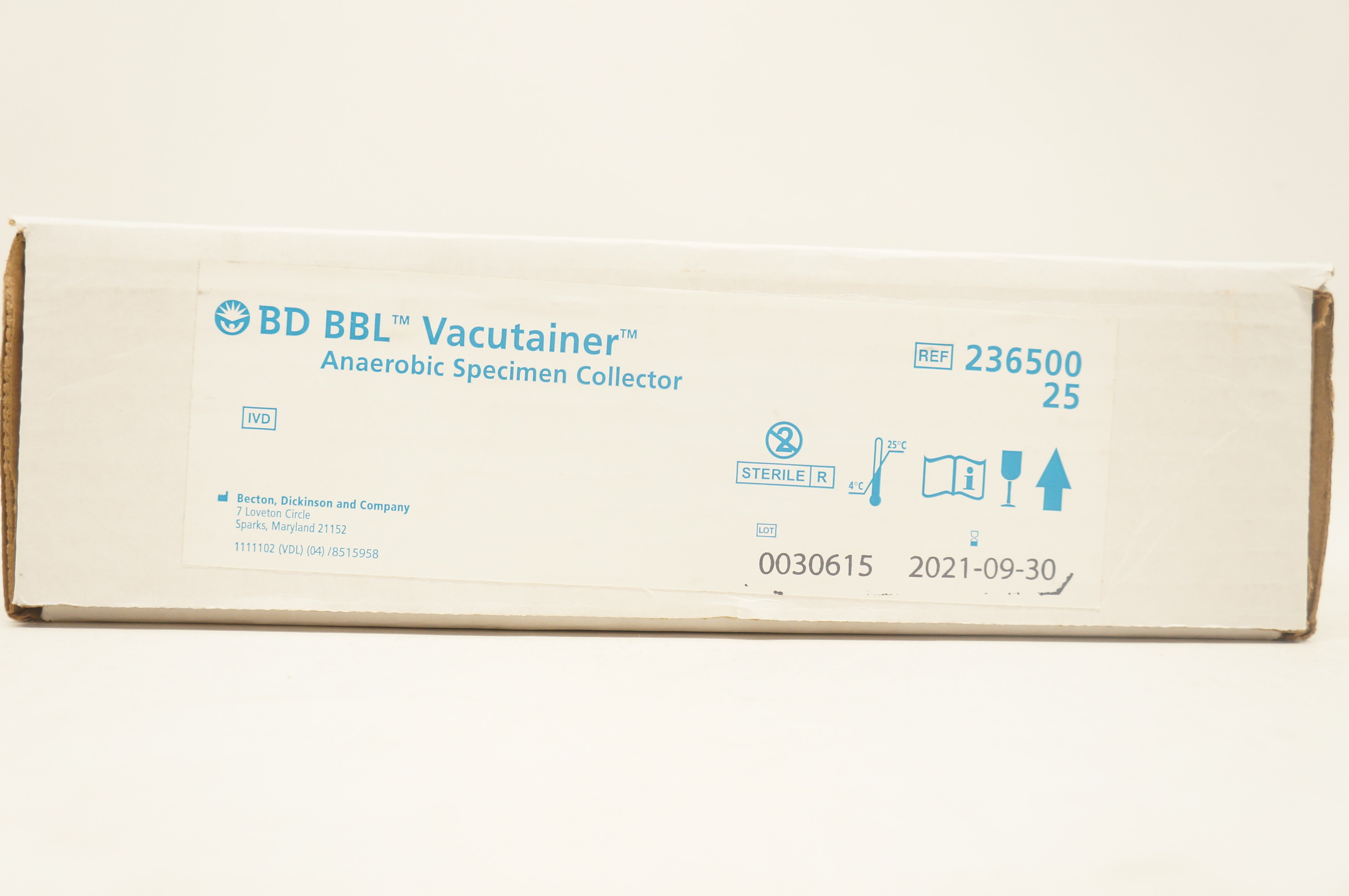 BD 236500 BBL Vacutainer Anaerobic Specimen Collector - Box of 25 (x)