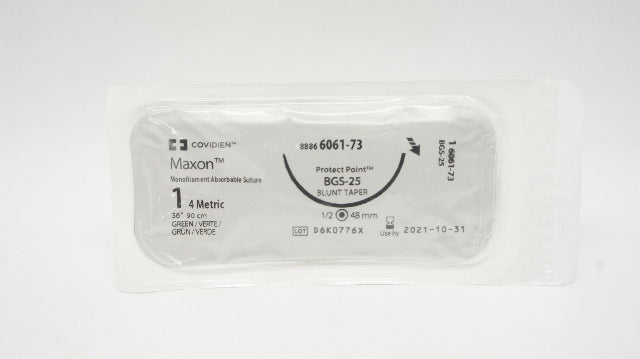 Covidien 6061-73 MAXON Stre. Blunt Taper, Size 1, Green, 36in,  Ndle.BGS-25 (x)