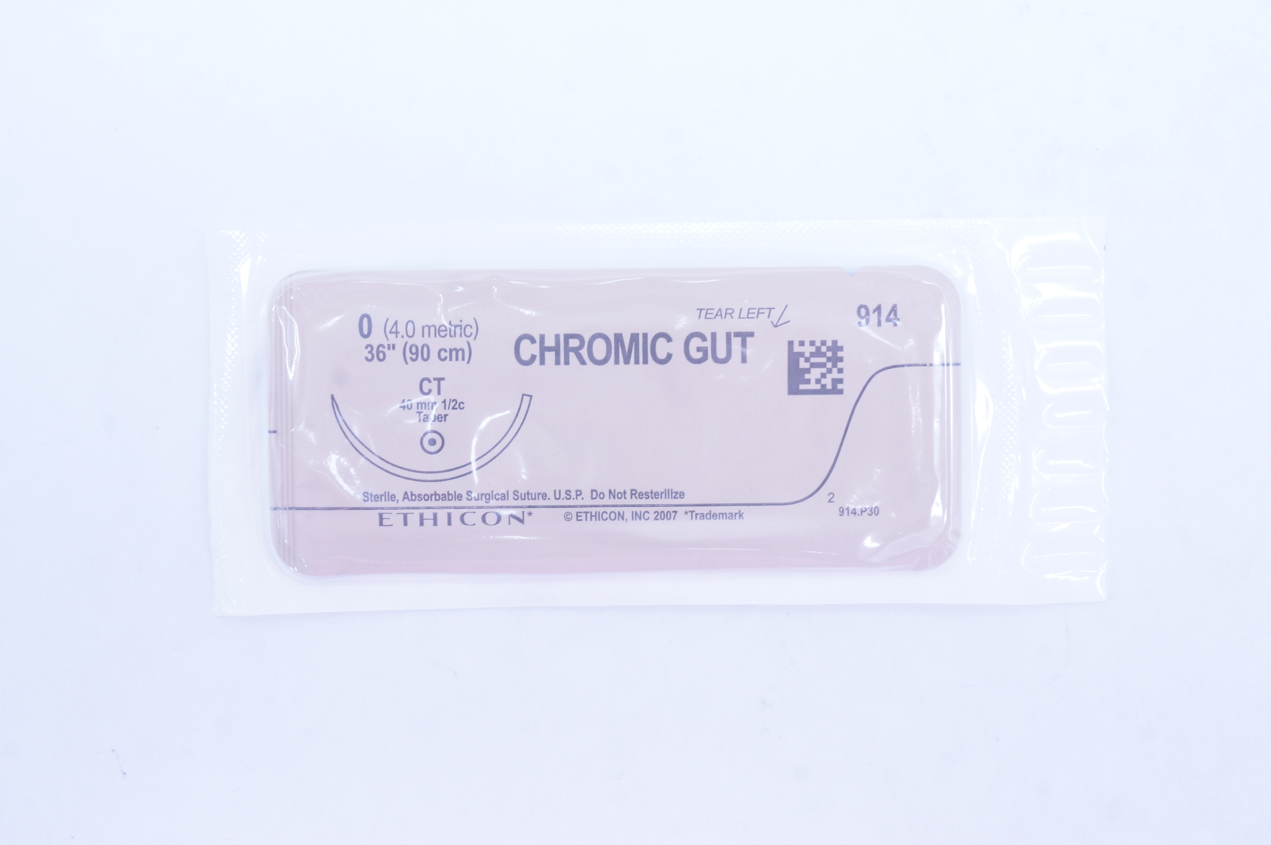 Ethicon 914 0 Chromic Gut CT 40mm 1/2 Taper, 36inch (x)