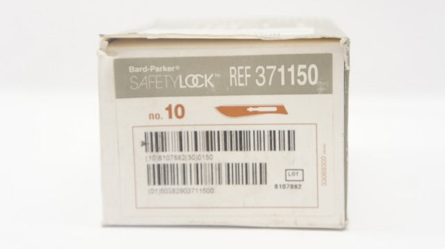 BD 371150 Bard-Parker Safety Lok No 10 Surgical Blades - Box of 150