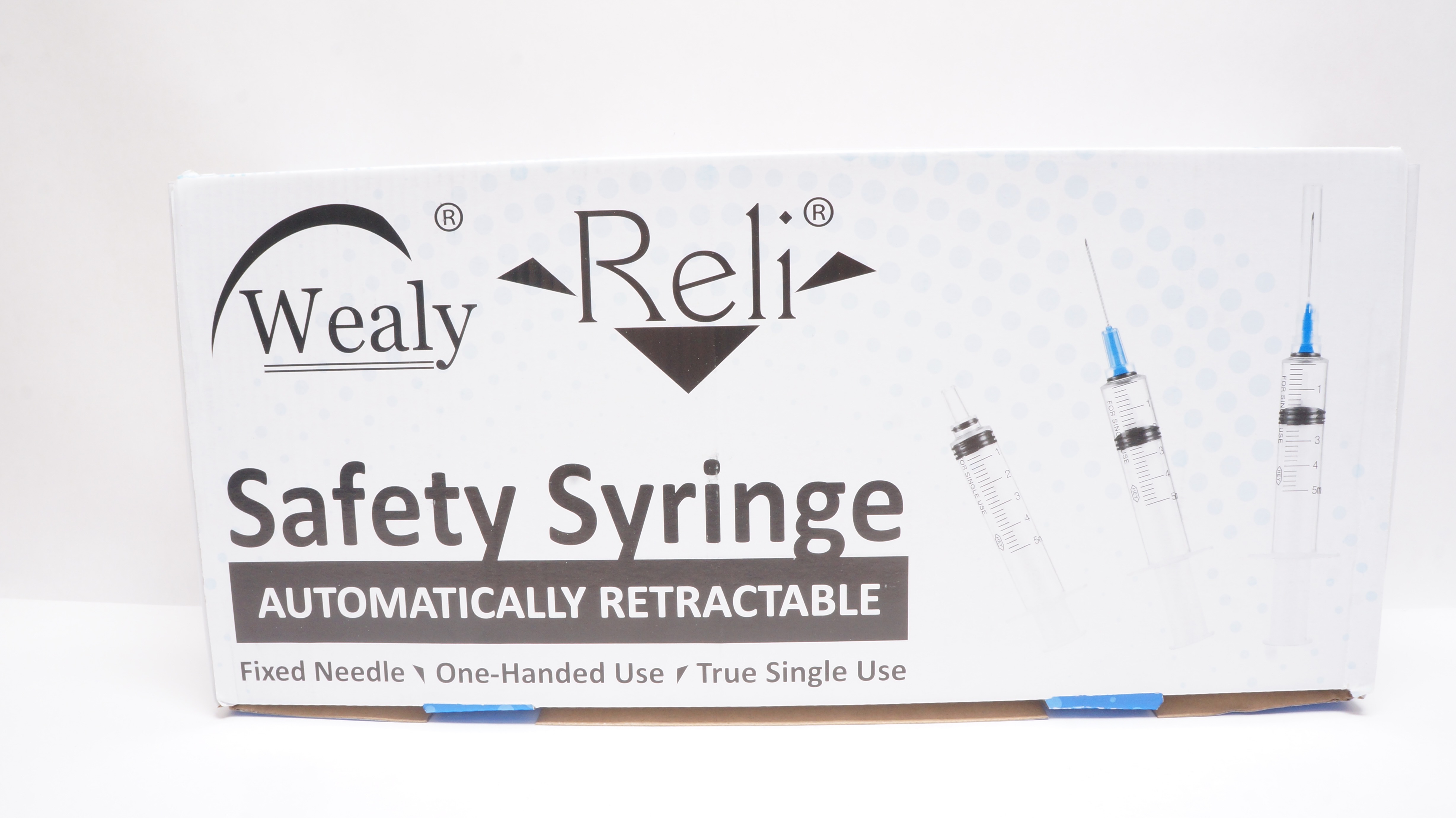 Wealy Medical SS3ML23G101 Reli Safety Syringe 23G x 1inch - Box of 100