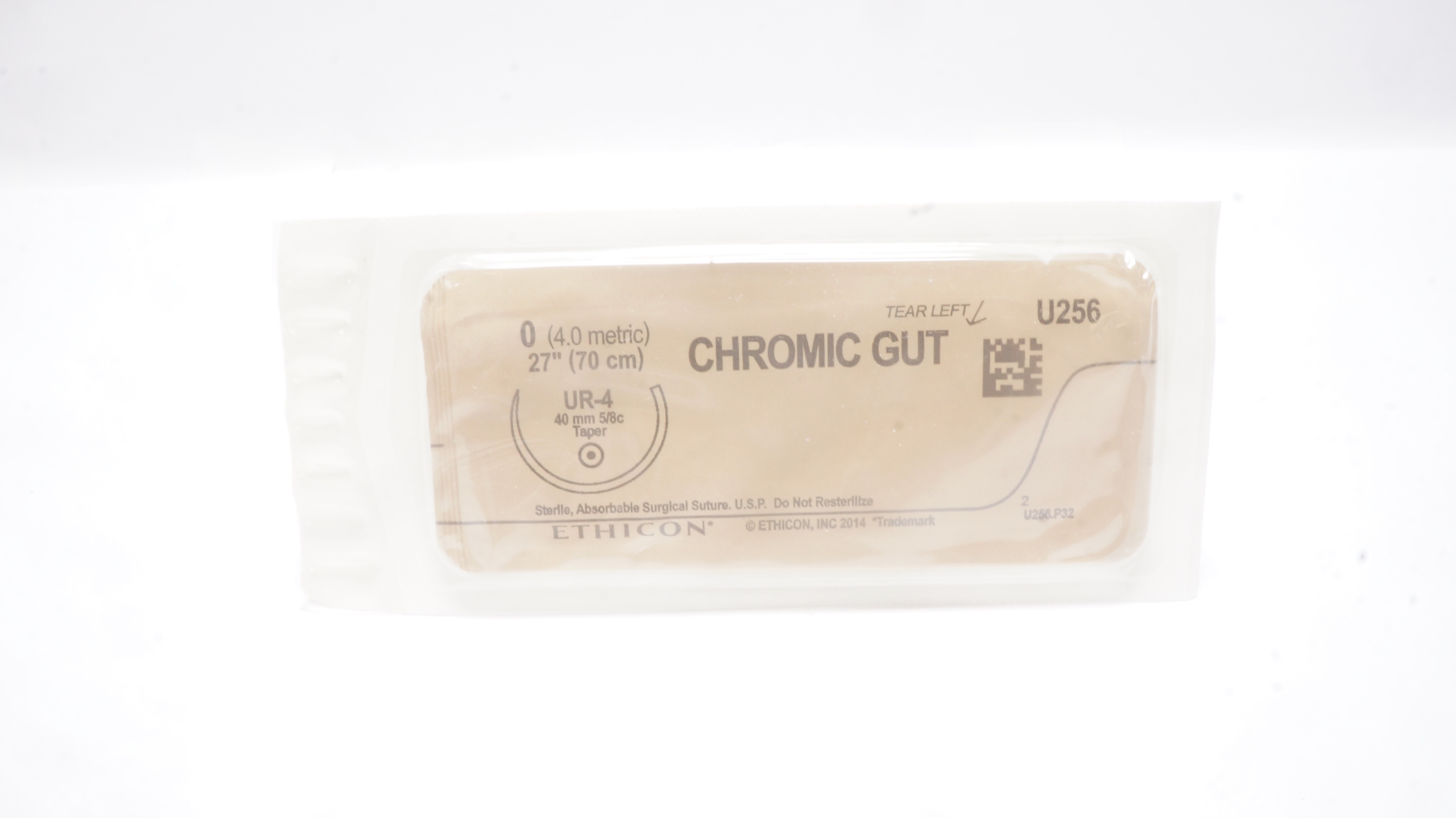 Ethicon U256 0 CHROMIC GUT, UR-4, 40mm 5/8c Taper, 27inch (x)