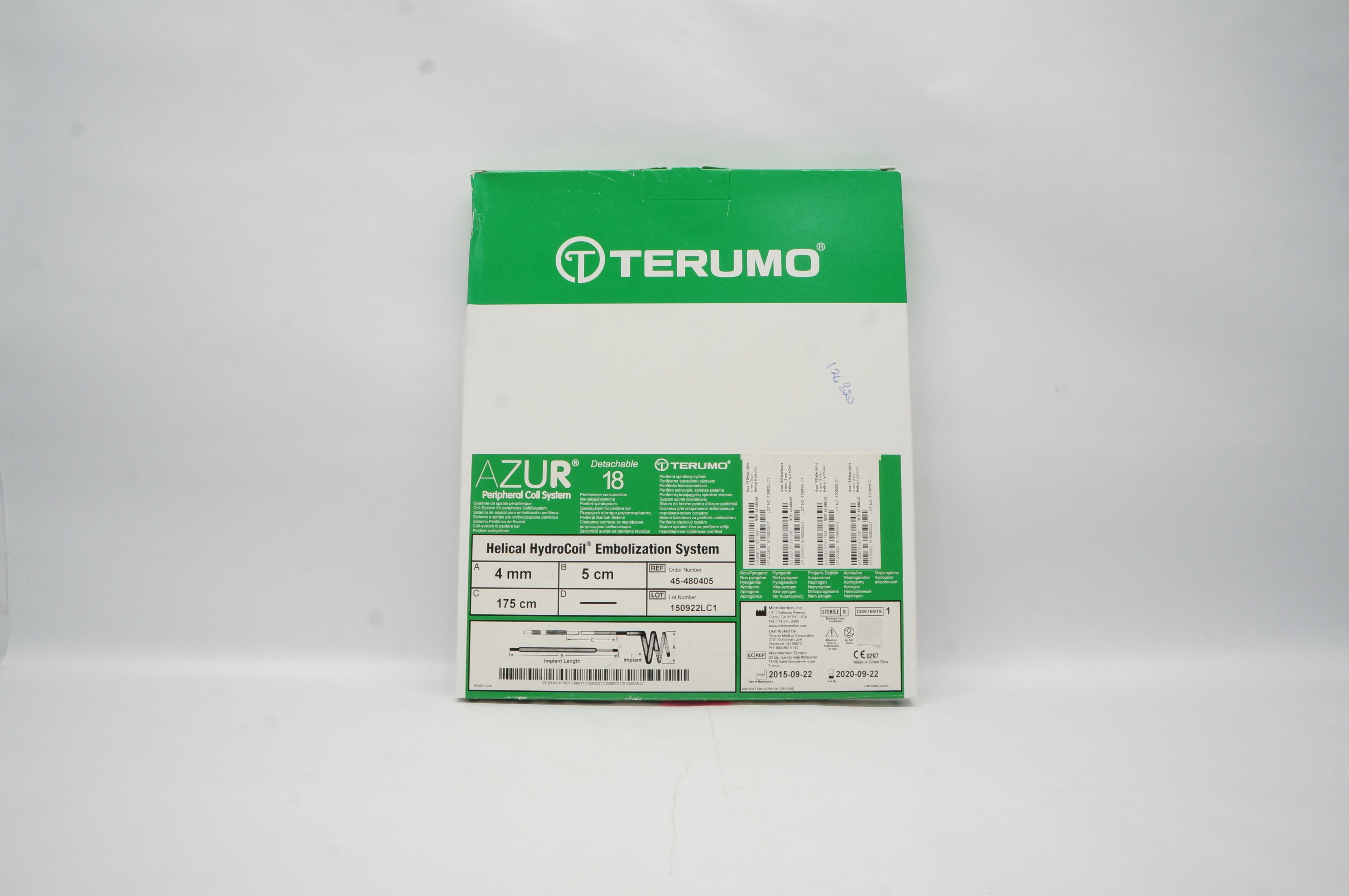 Terumo 45-480405 Helical HydroCoil Embolization System 4mm x 5cm x 175cm (x)