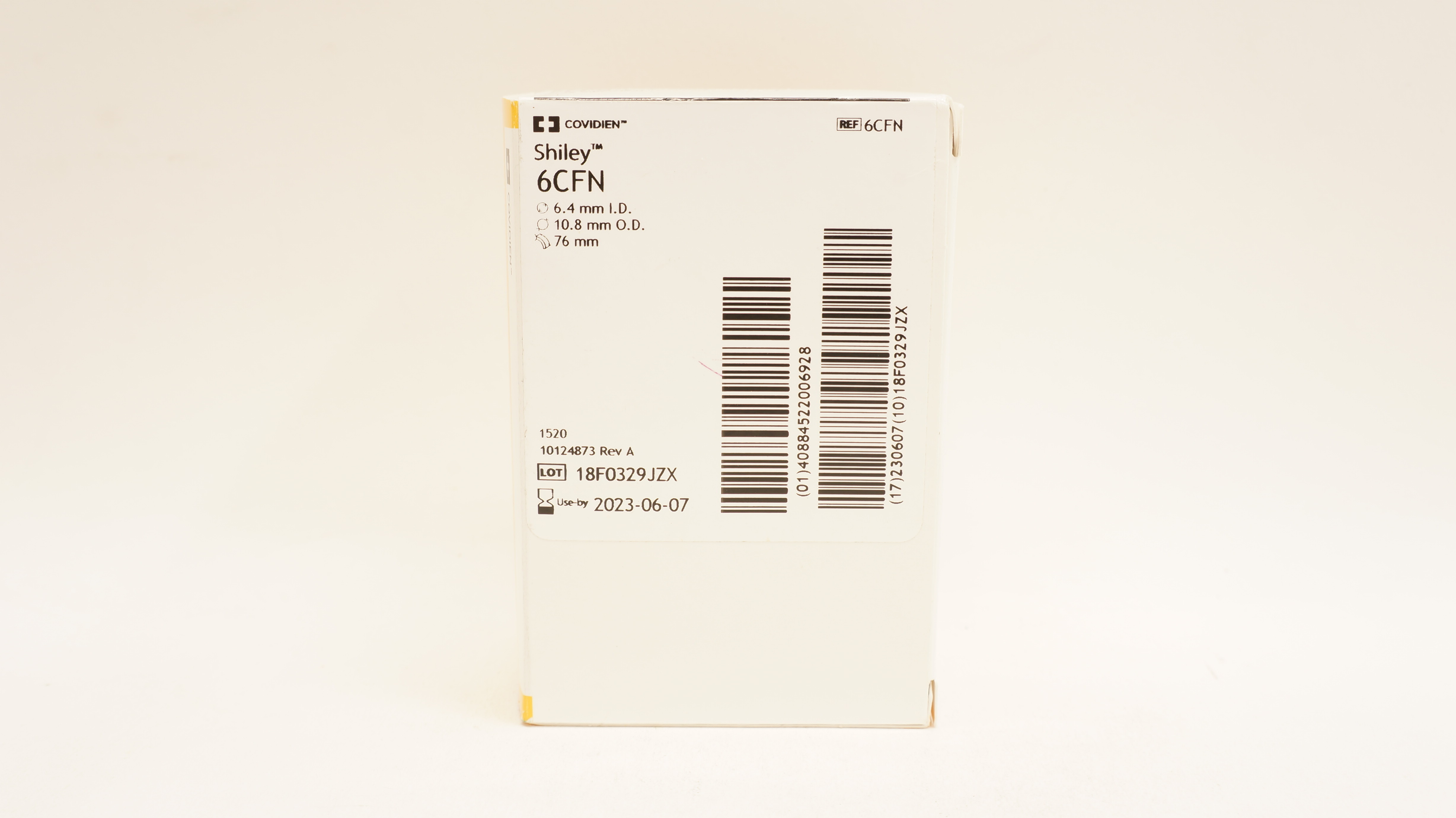 Covidien 6CFN Shiley Tracheostomy Tube Cuffless 6.4mm I.D. x 10.8mm O.D. x 76mm