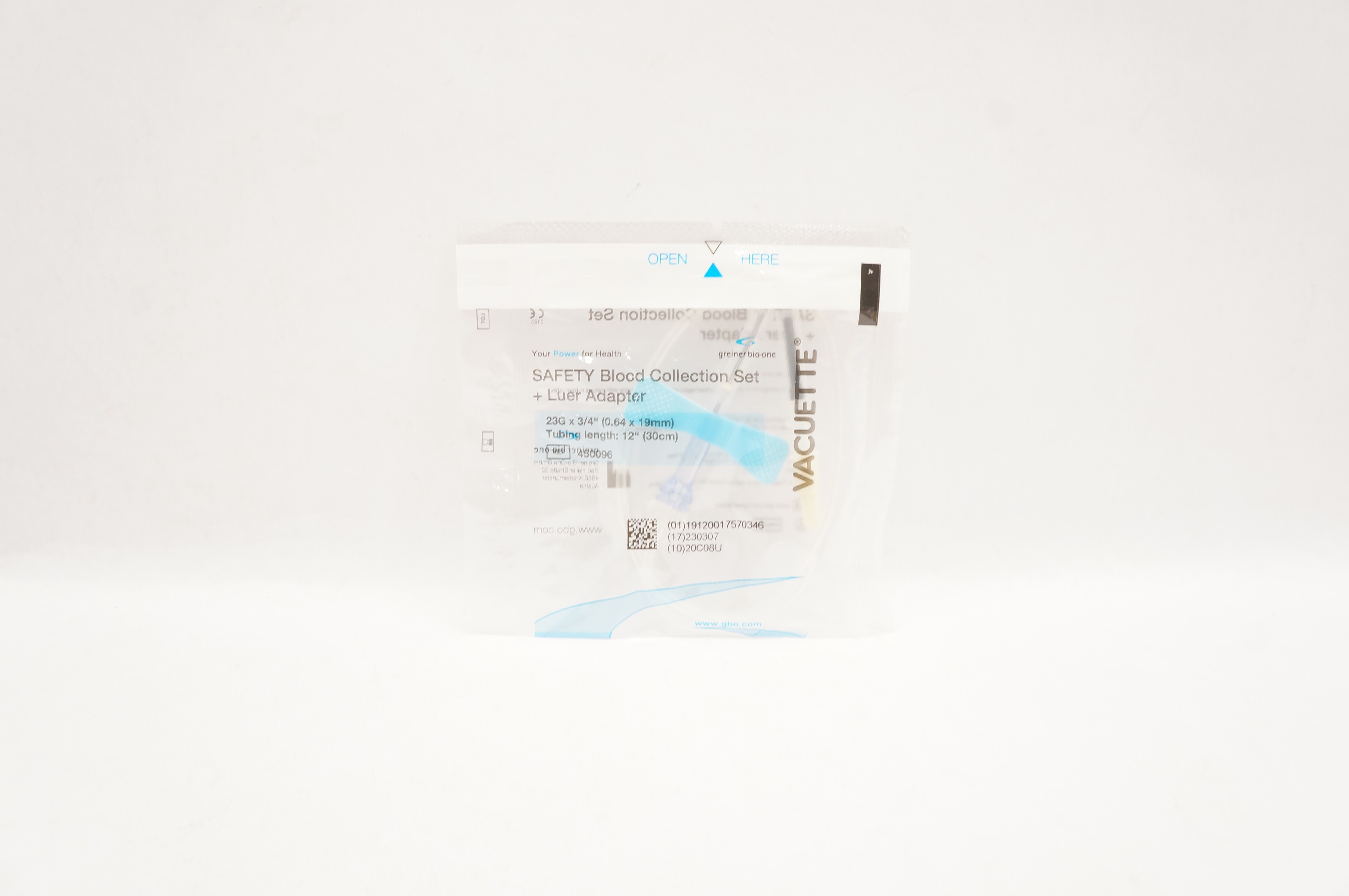 Greiner Bio-One 450096 Vacuette Blood Collection Set 23G x 3/4 x 12inch