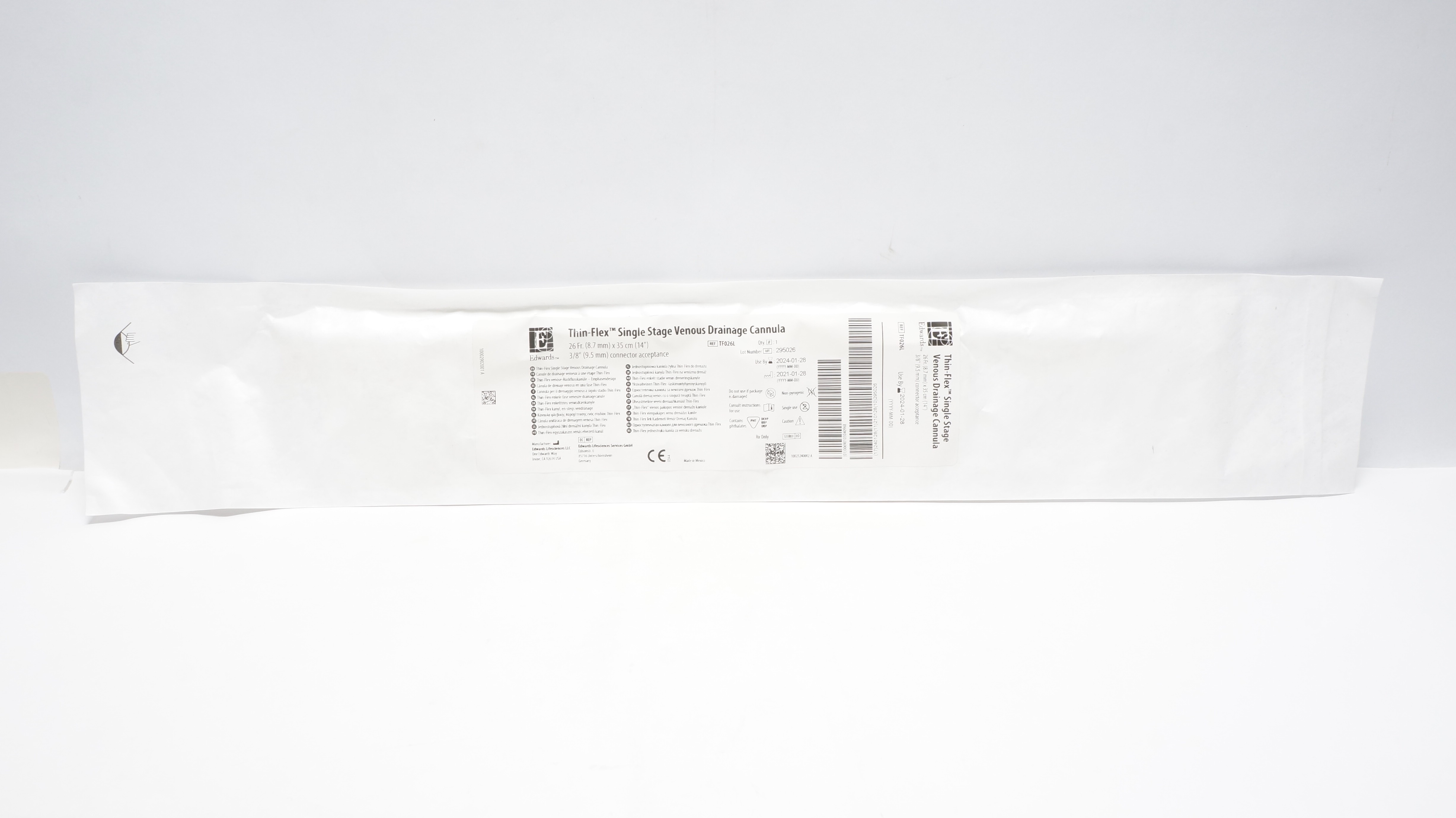 Edwards Lifesciences TF026L Thin-Flex Single Stage Venous Drainage Cannula (x)