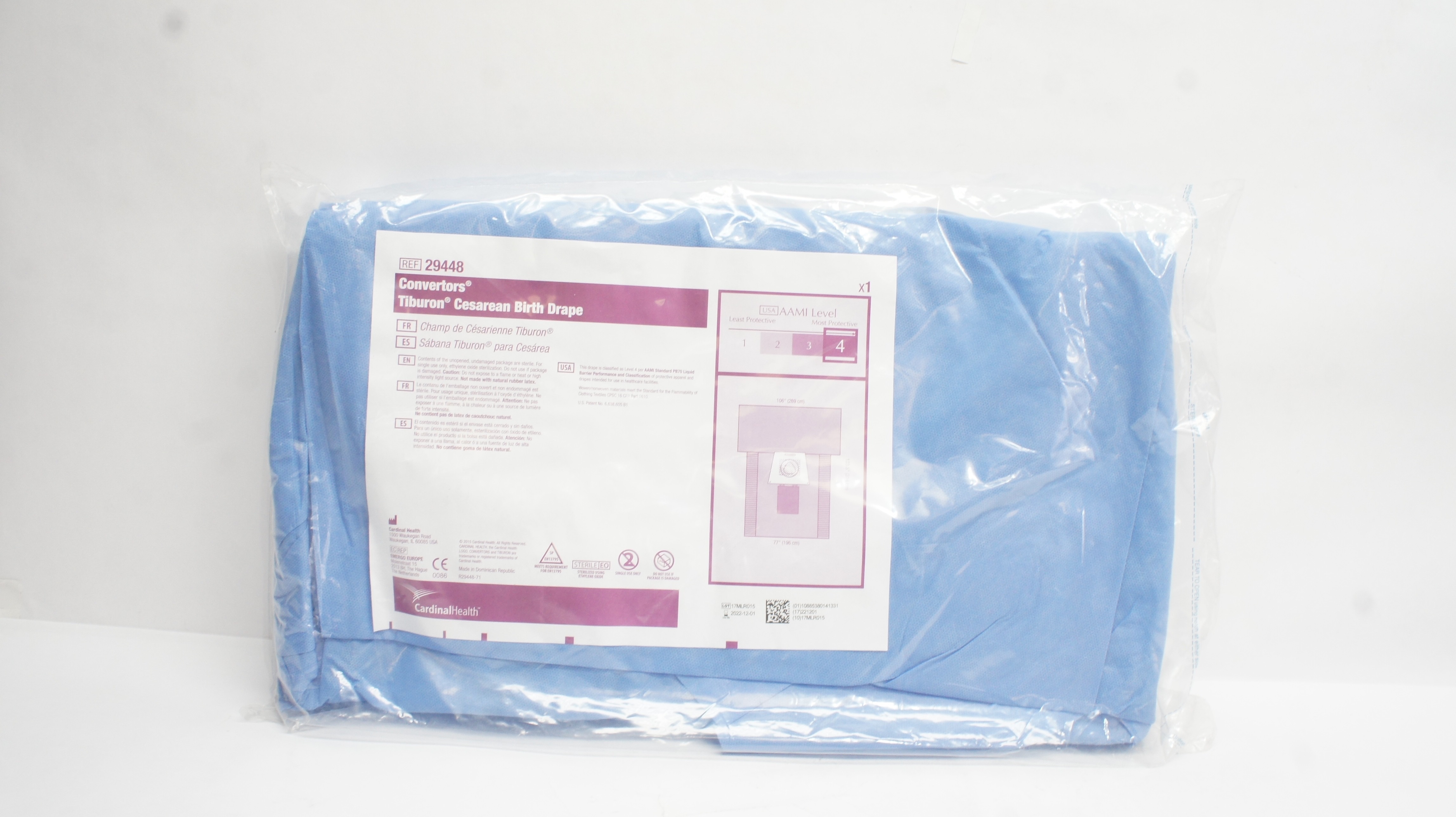 Cardinal Health 29448 Convertors Cesarean Birth Drape 106 x 77 x 133.5inch(x)