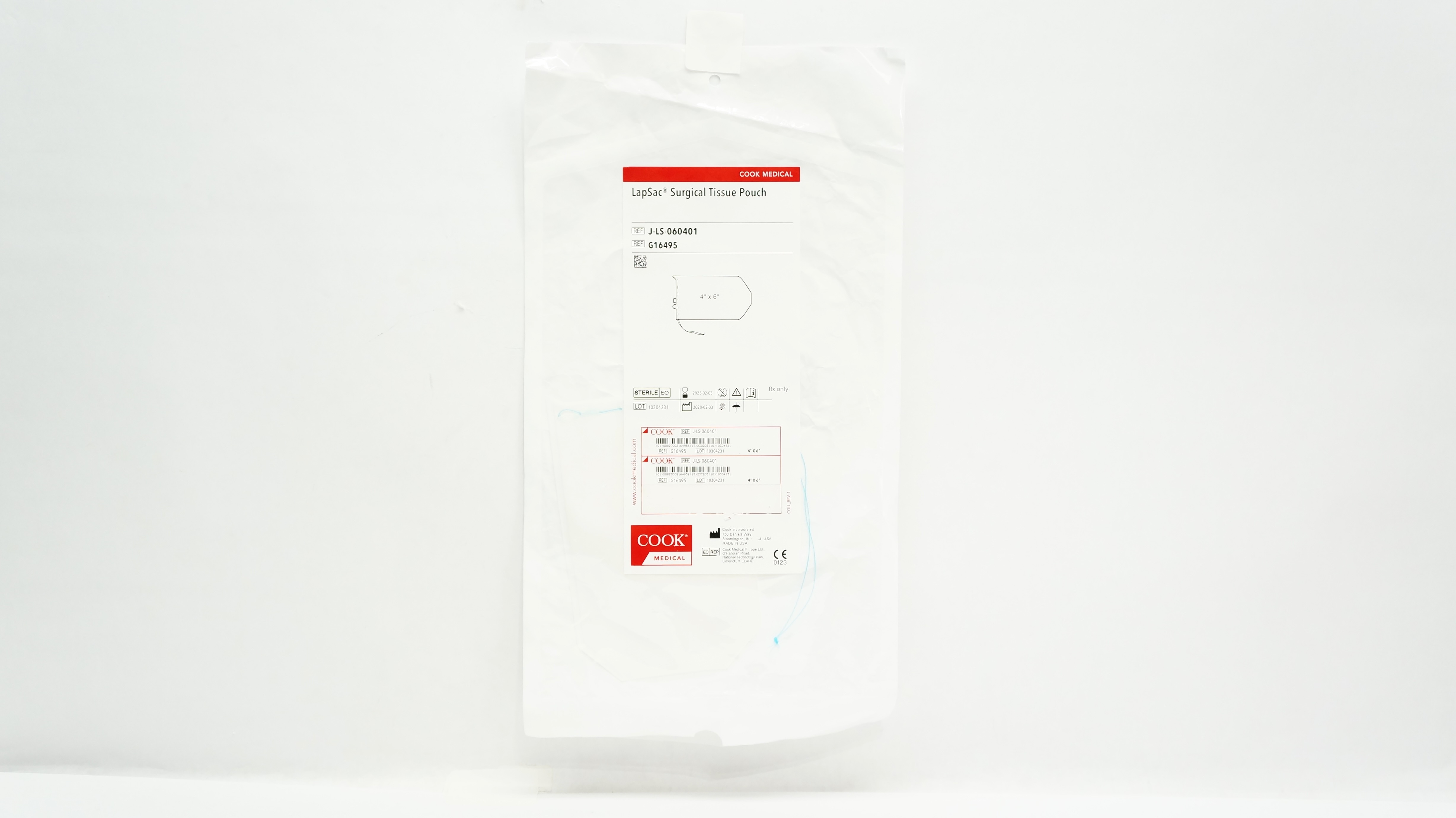 Cook Medical G16495 LapSac Surgical Tissue Pouch 4inch x 6inch (x)