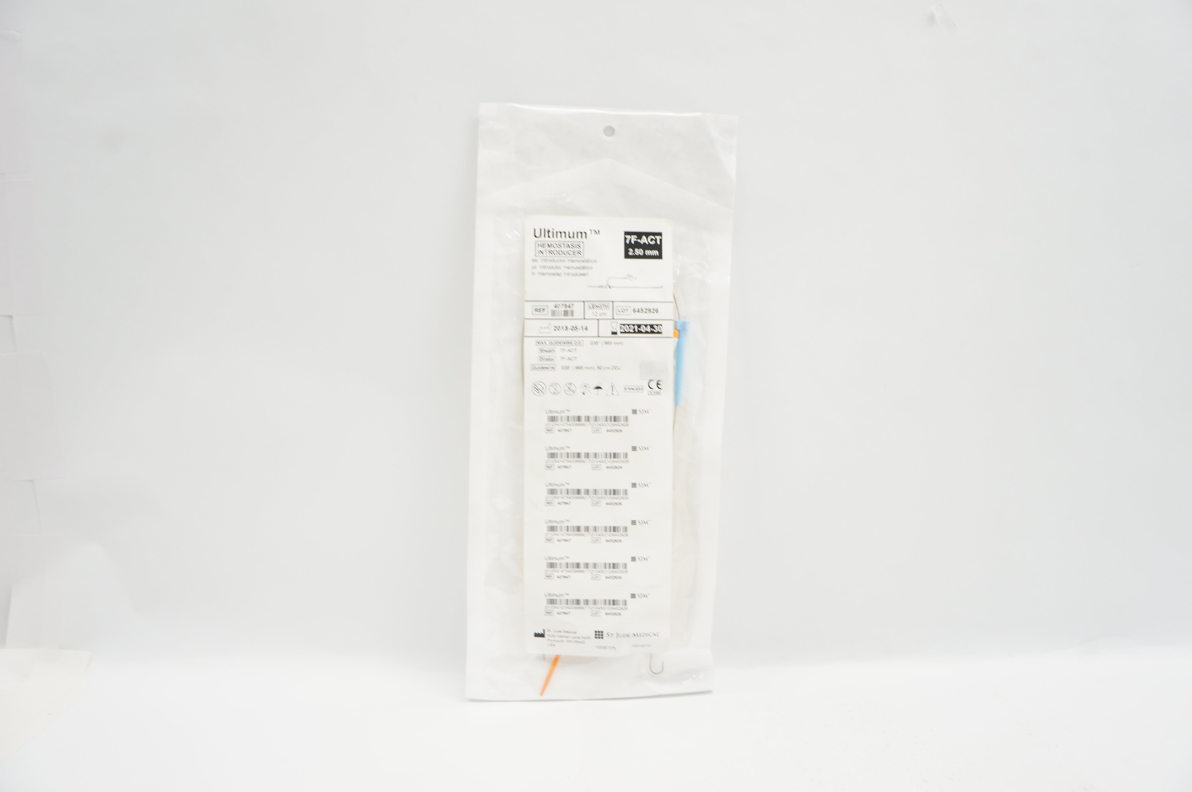 St. Jude Medical 407847 Ultimum Hemostasis Introducer 7F-ACT 2.50mm (x)