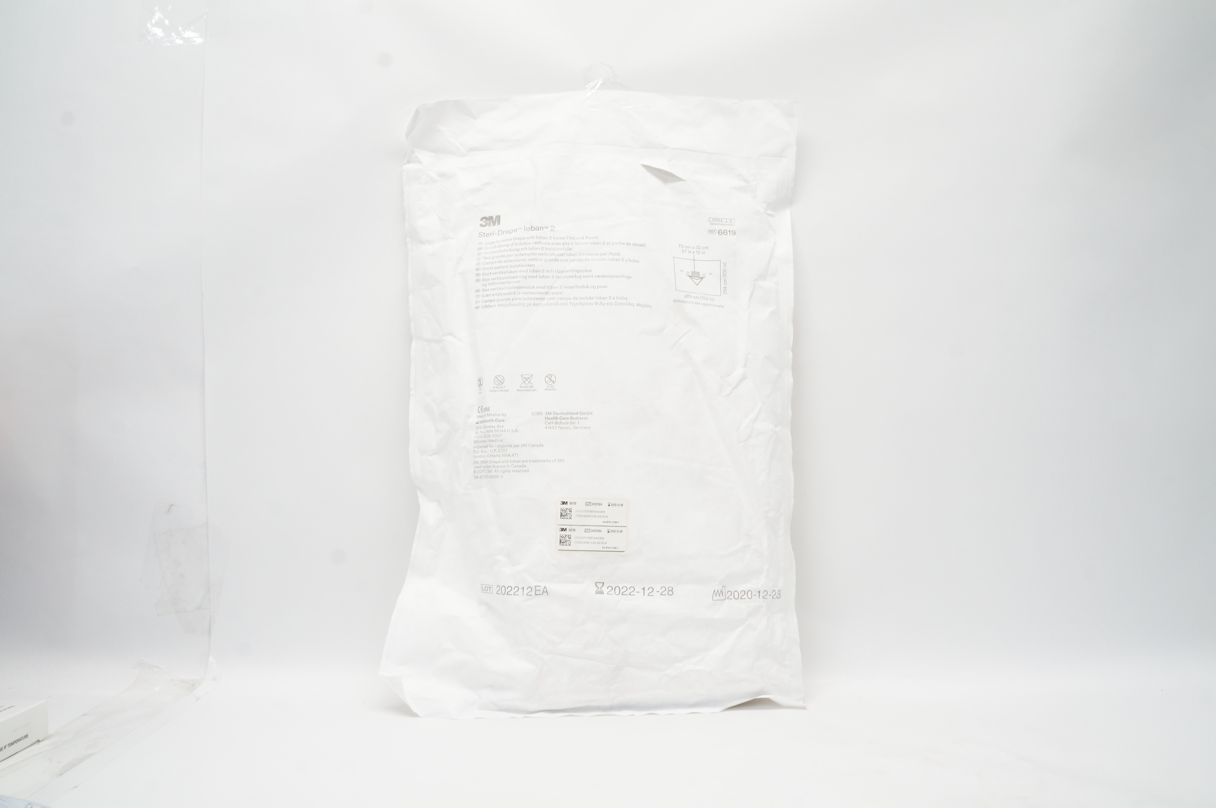 3M 6619 Steri-Drape Ioban 2 Large Isolation Drape 27 inch x 12 inch