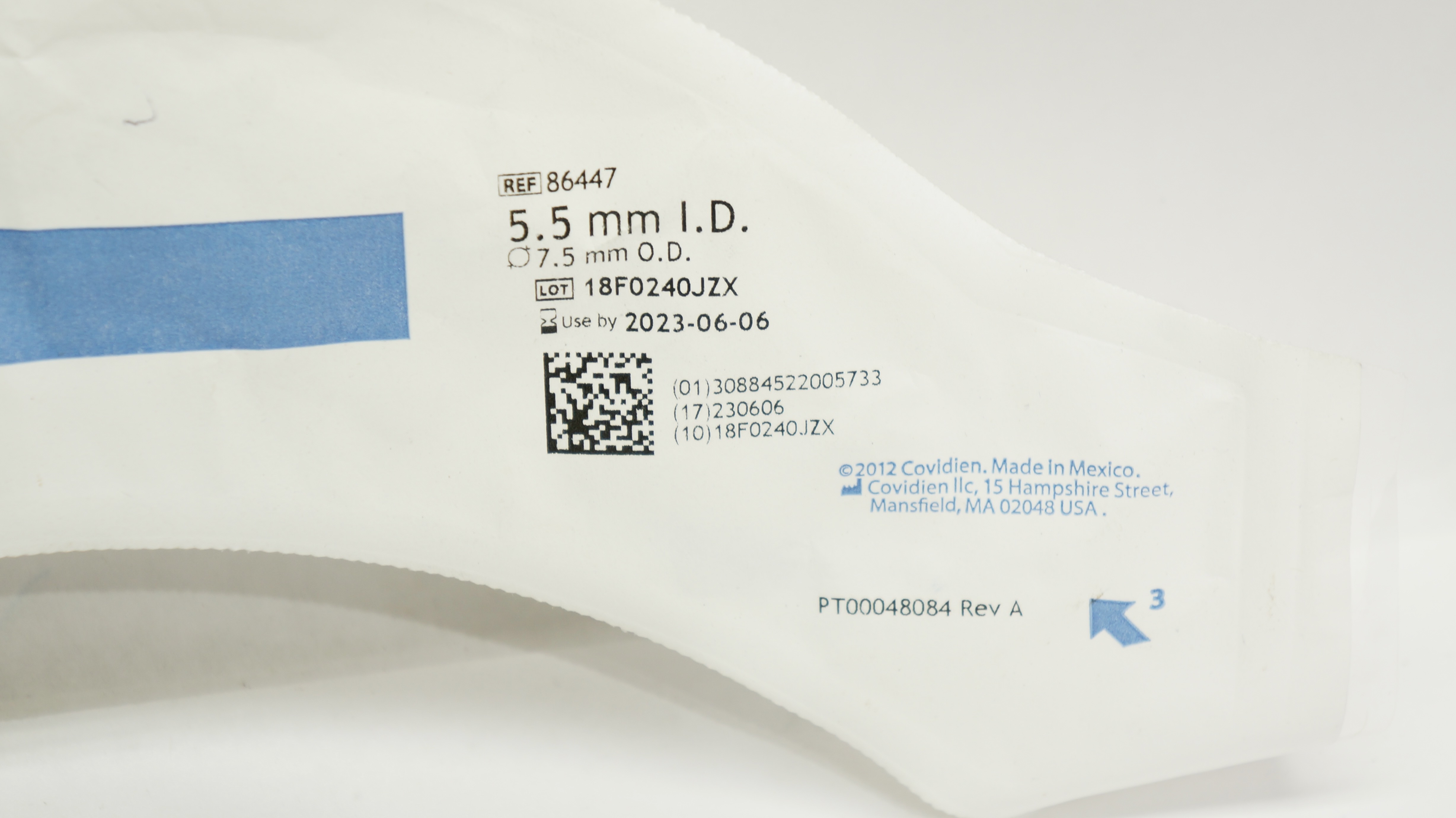 Covidien 86447 Shiley Hi-Lo Oral/Nasal Tracheal Tube Cuffed 5.5 ID x 7.5mm OD(x)